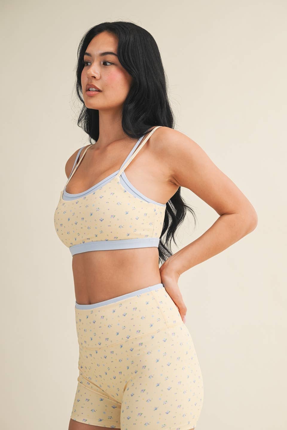 Floral Print Double Layered Sports Bra