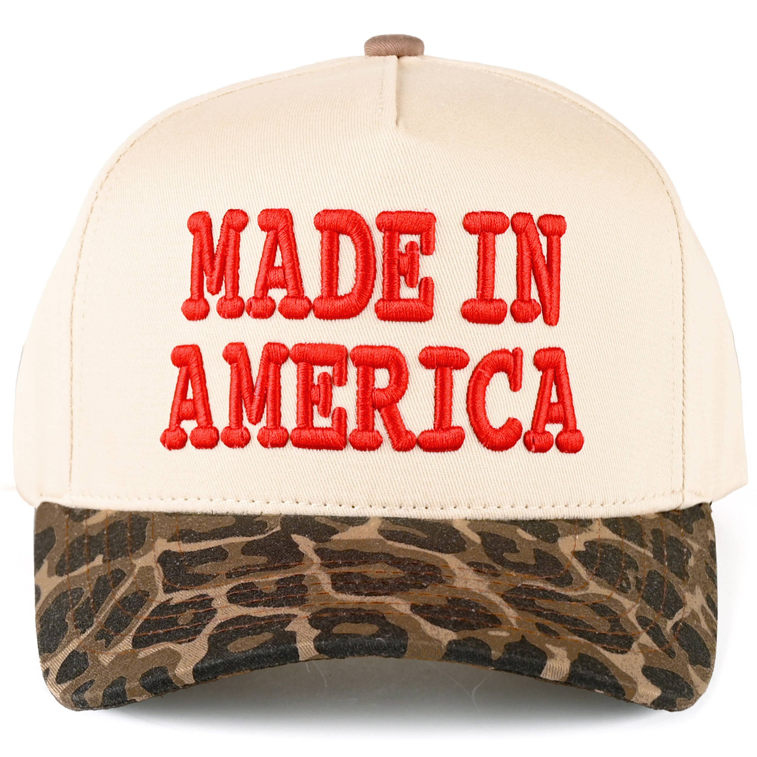 MADE IN AMERICA Letter Leopard Trucker Cap