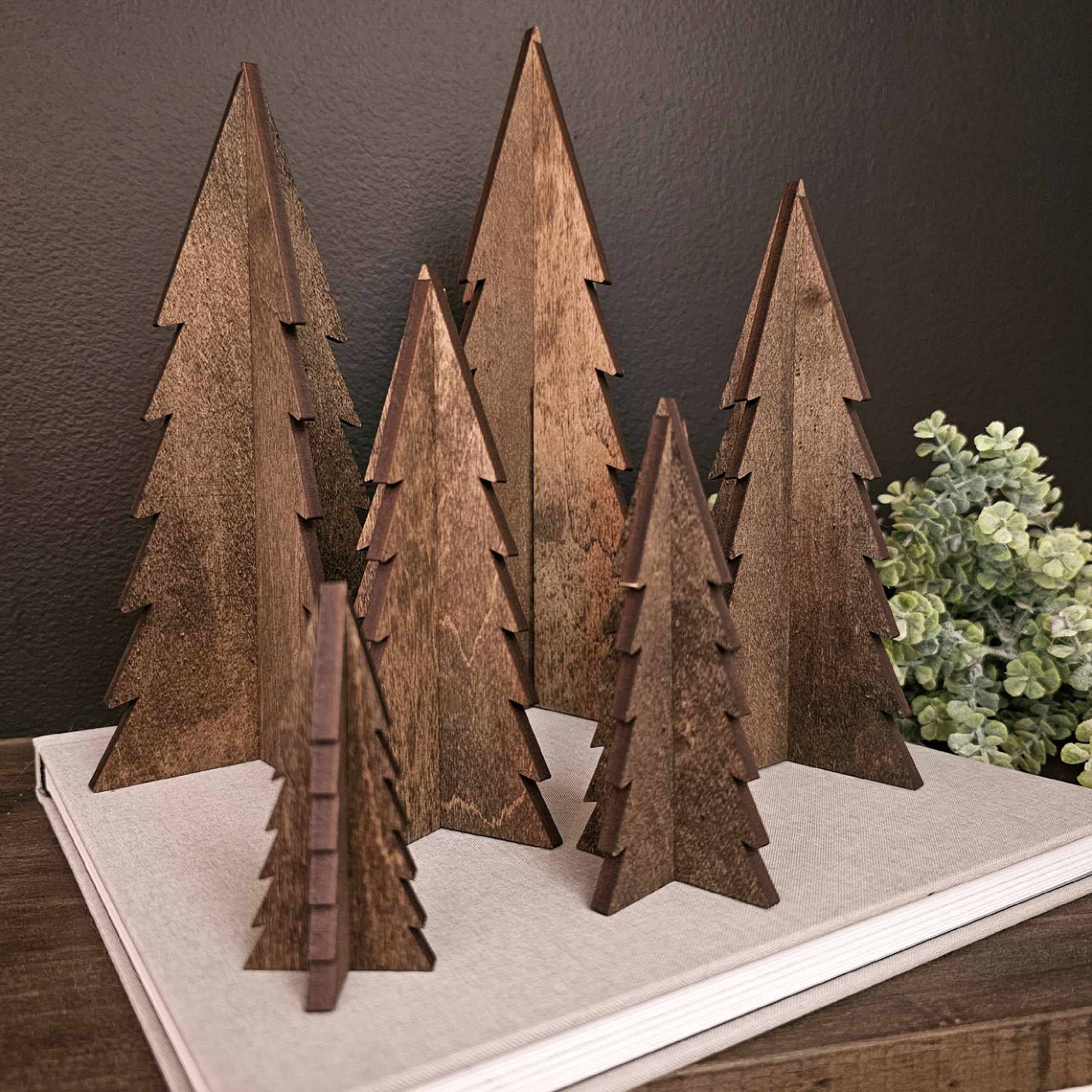 Wood 3D Stained Trees