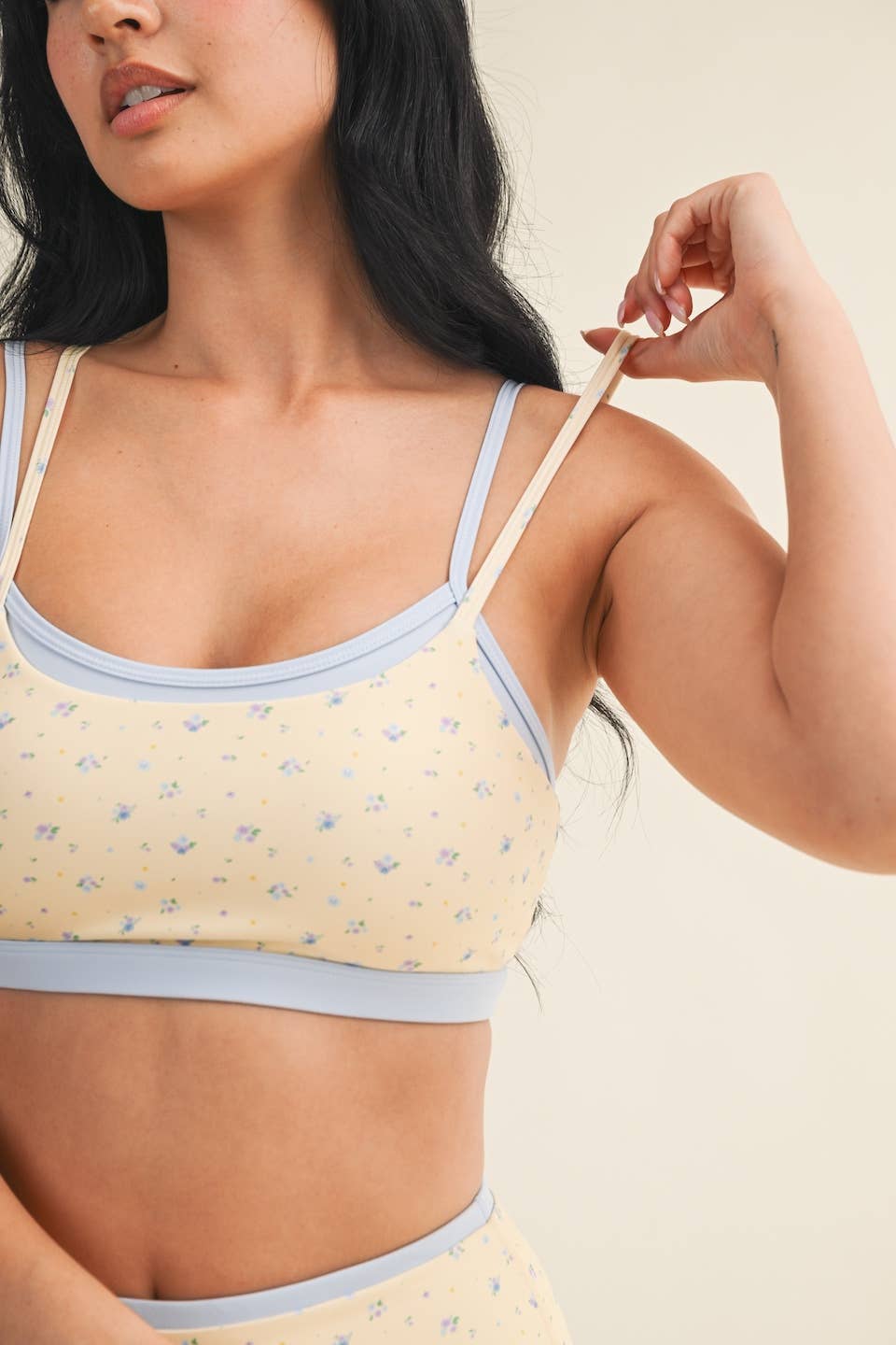 Floral Print Double Layered Sports Bra