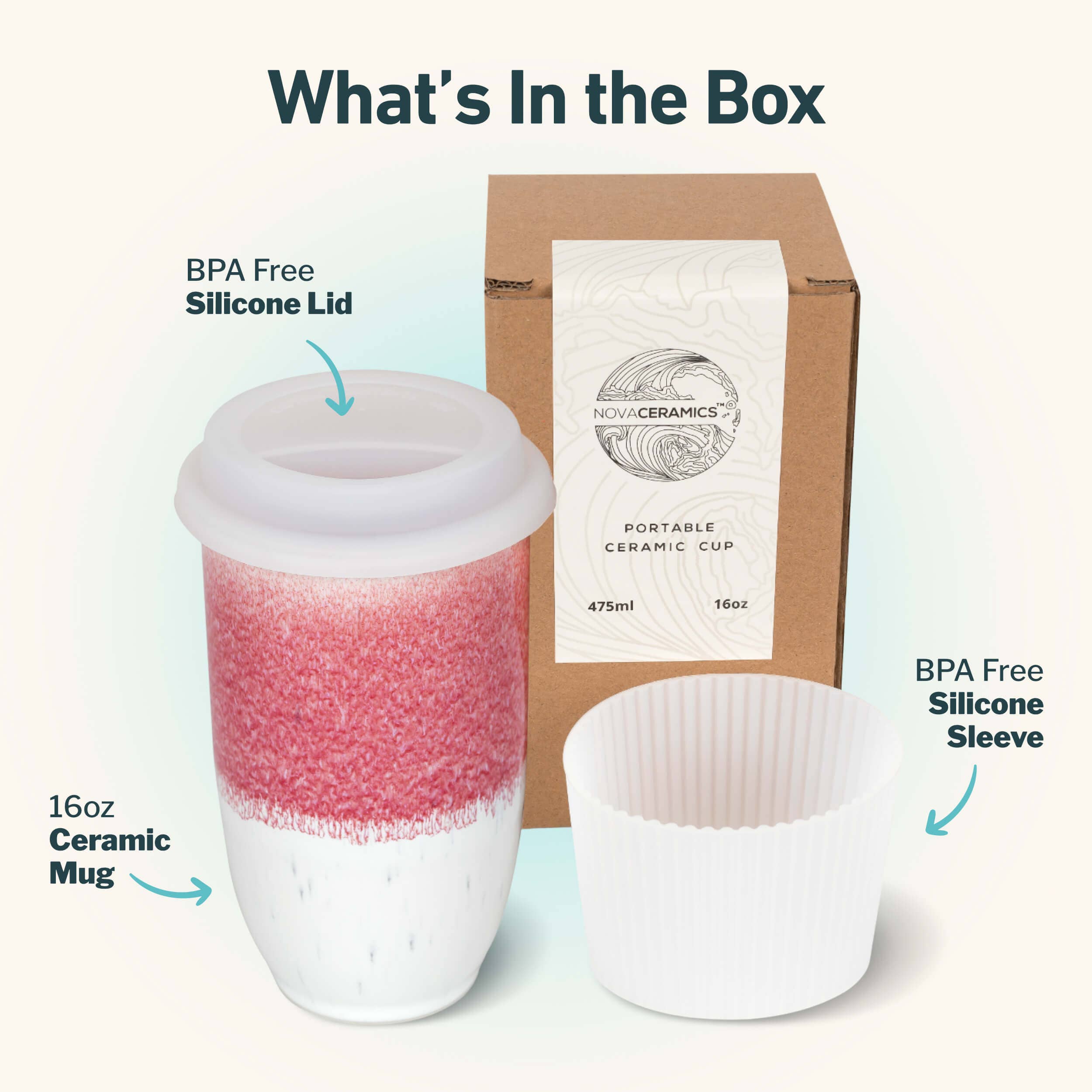 Coral Pink 16oz Ceramic Mug