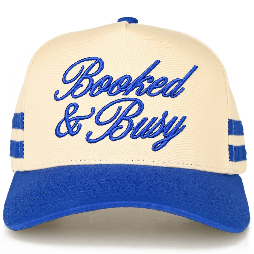 C.C BOOKED AND BUSY Letter on Two Tone Trucker Hat