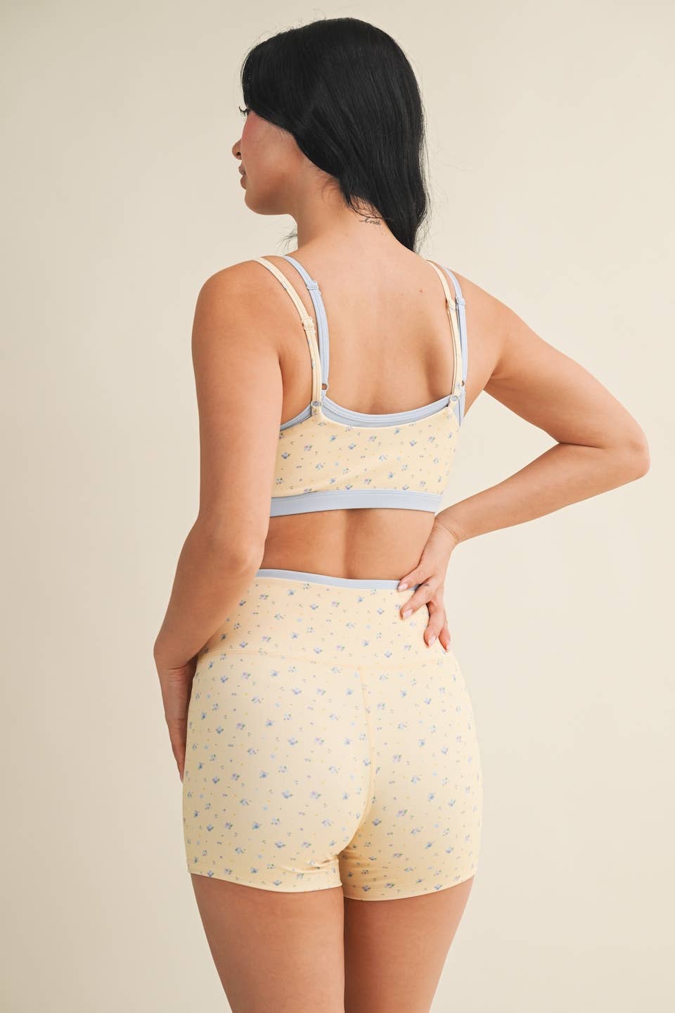 Floral Print Double Layered Sports Bra