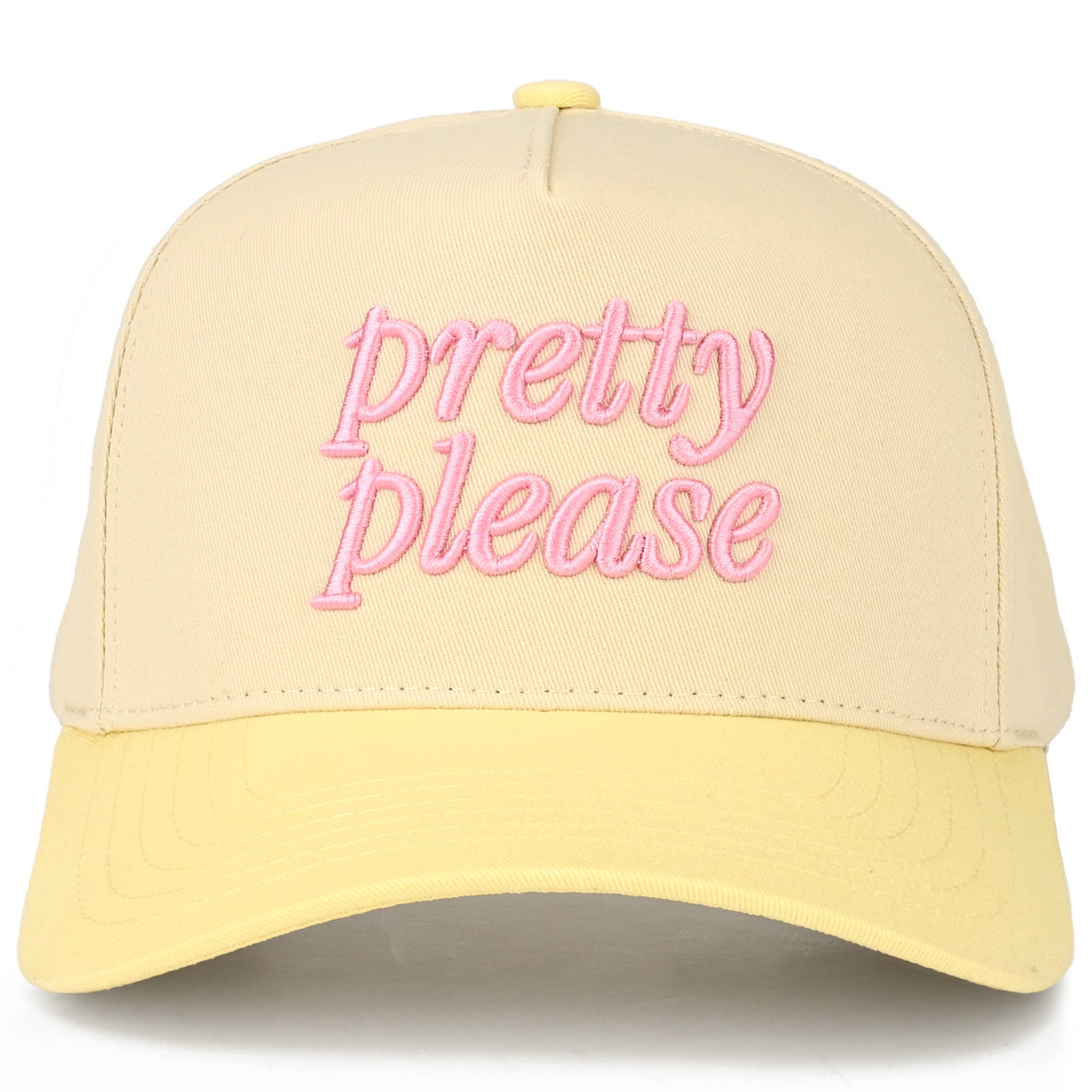 C.C PRETTY PLEASE Letter Embroidered on Two Tone Trucker Hat