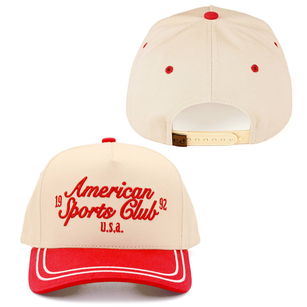 C.C AMERICAN SPORTS CLUB Letter Two Tone Trucker Cap