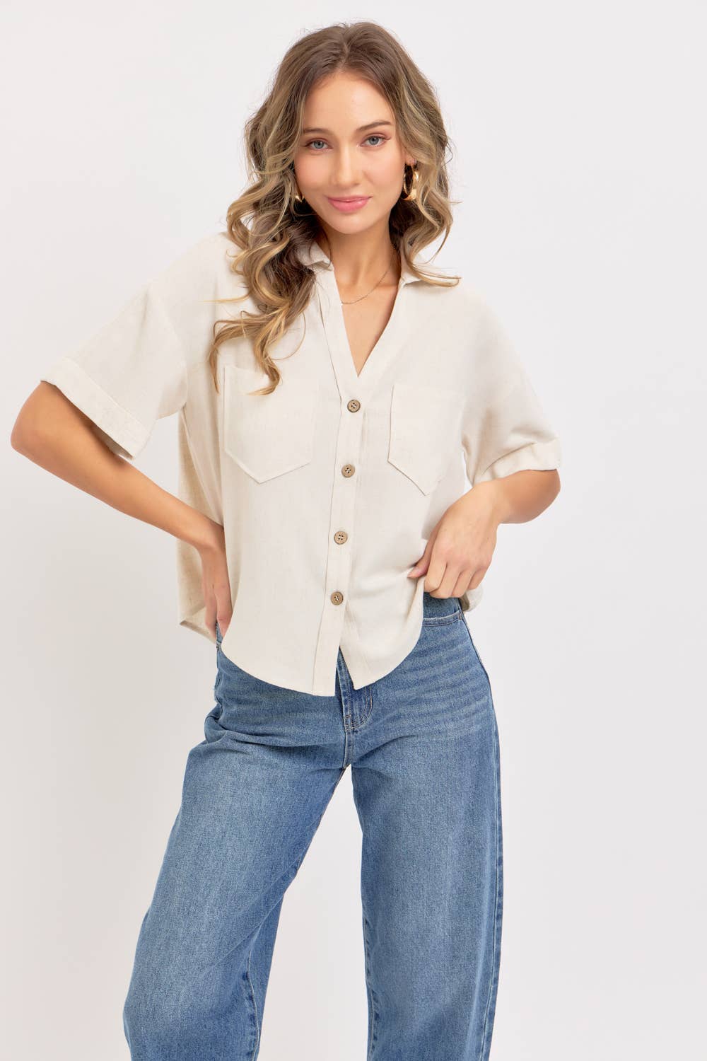 Linen Button Down