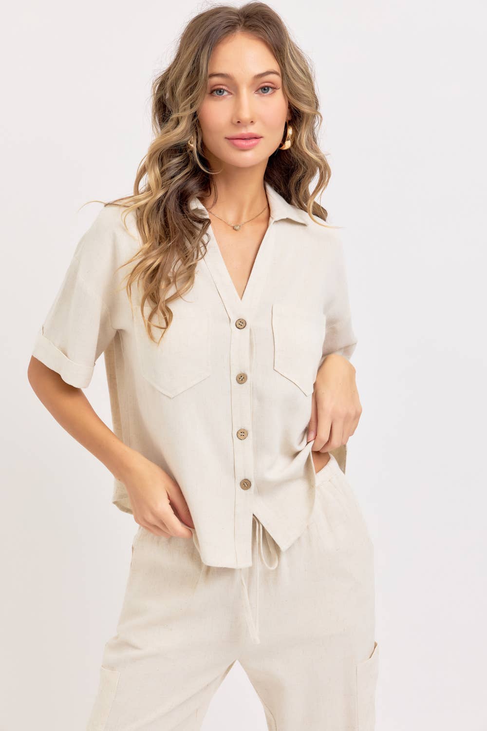 Linen Button Down
