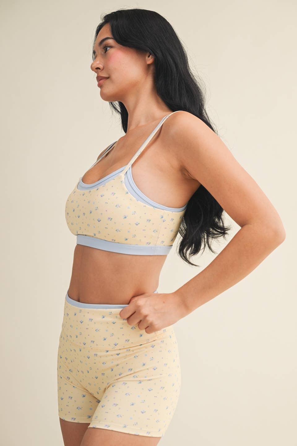 Floral Print Double Layered Sports Bra