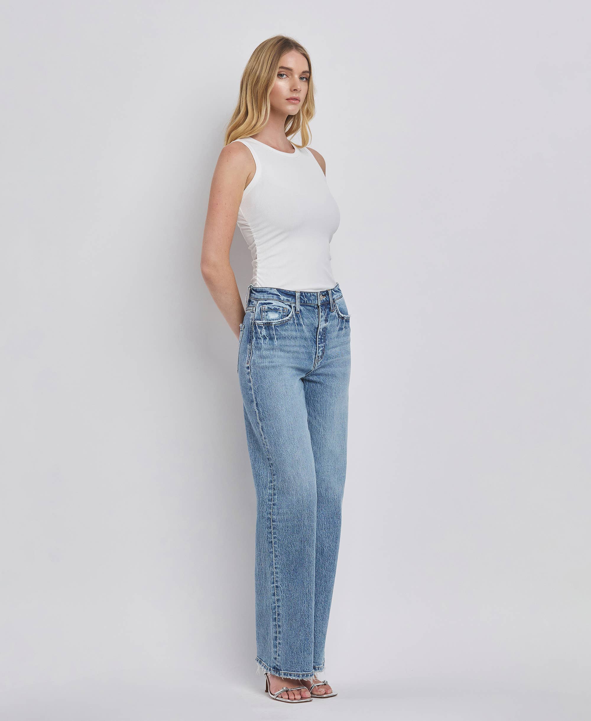 90'S Super High Rise Wide Jean