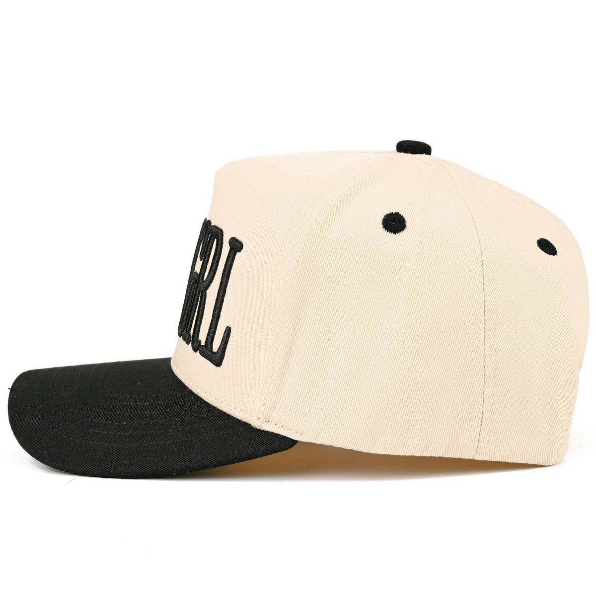 C.C HAIRGRL Letter Embroidered Two Tone Trucker Hat