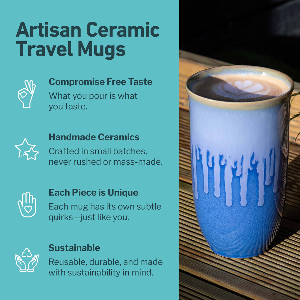 Neptune Ceramic Travel Mug – 16oz with Lid & Sleeve