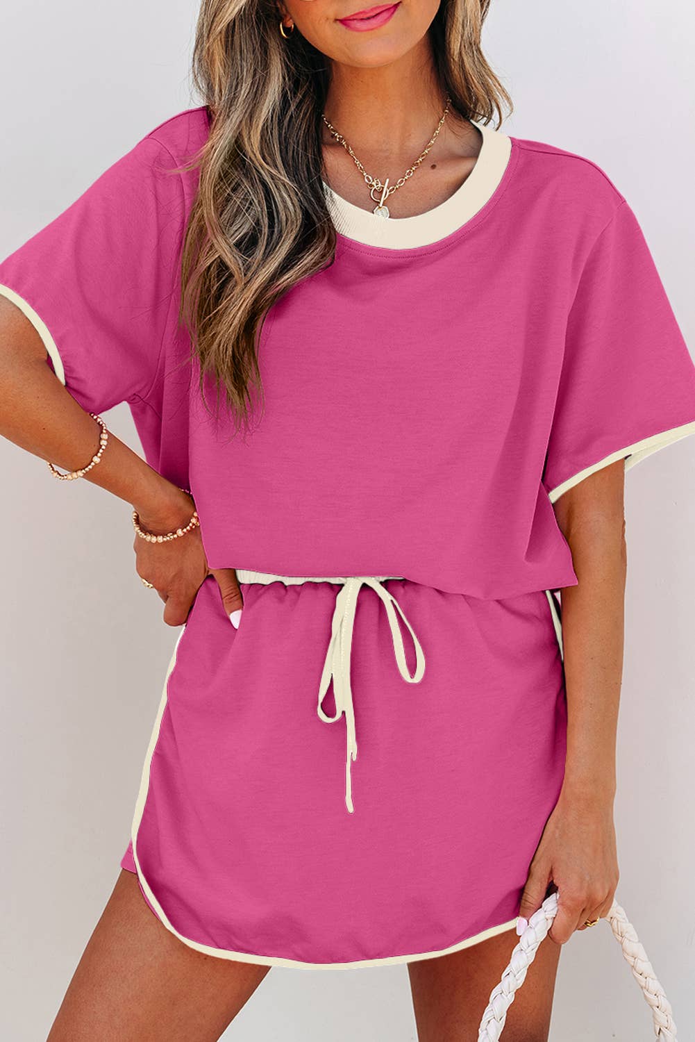 Colorblock Drop Shoulder T Shirt & Skort Set | S-XL & 1X-4X