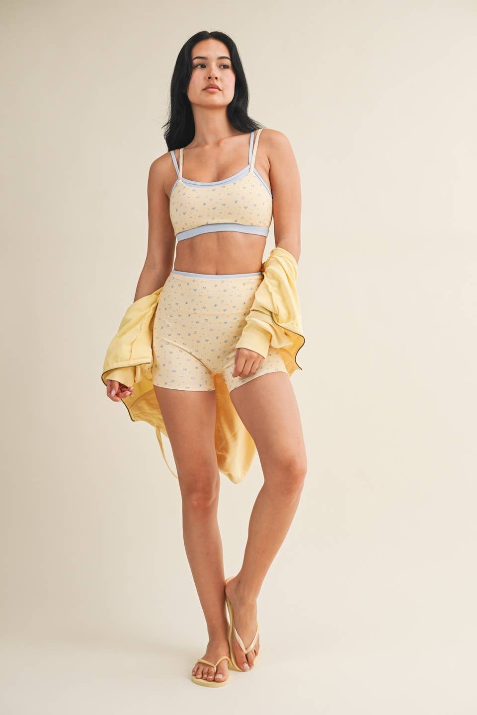 Floral Print Double Layered Sports Bra