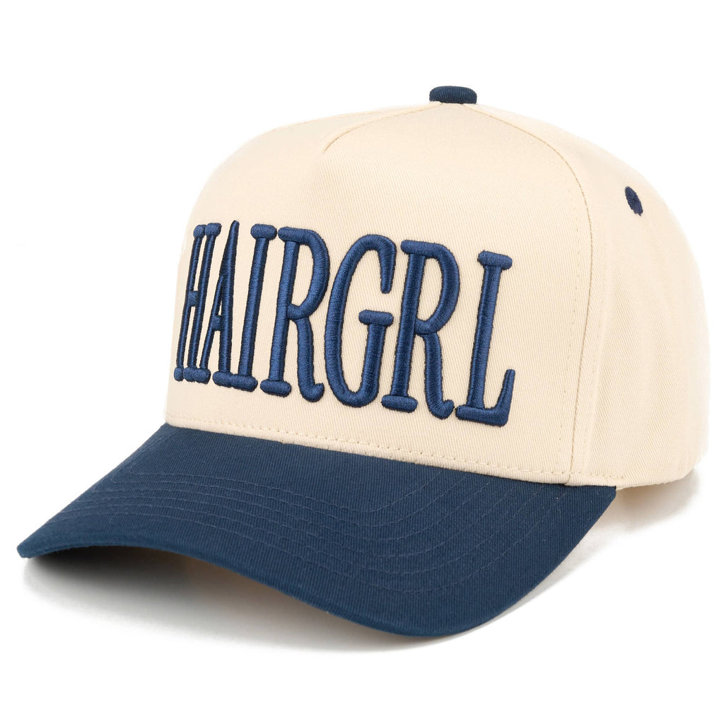 C.C HAIRGRL Letter Embroidered Two Tone Trucker Hat
