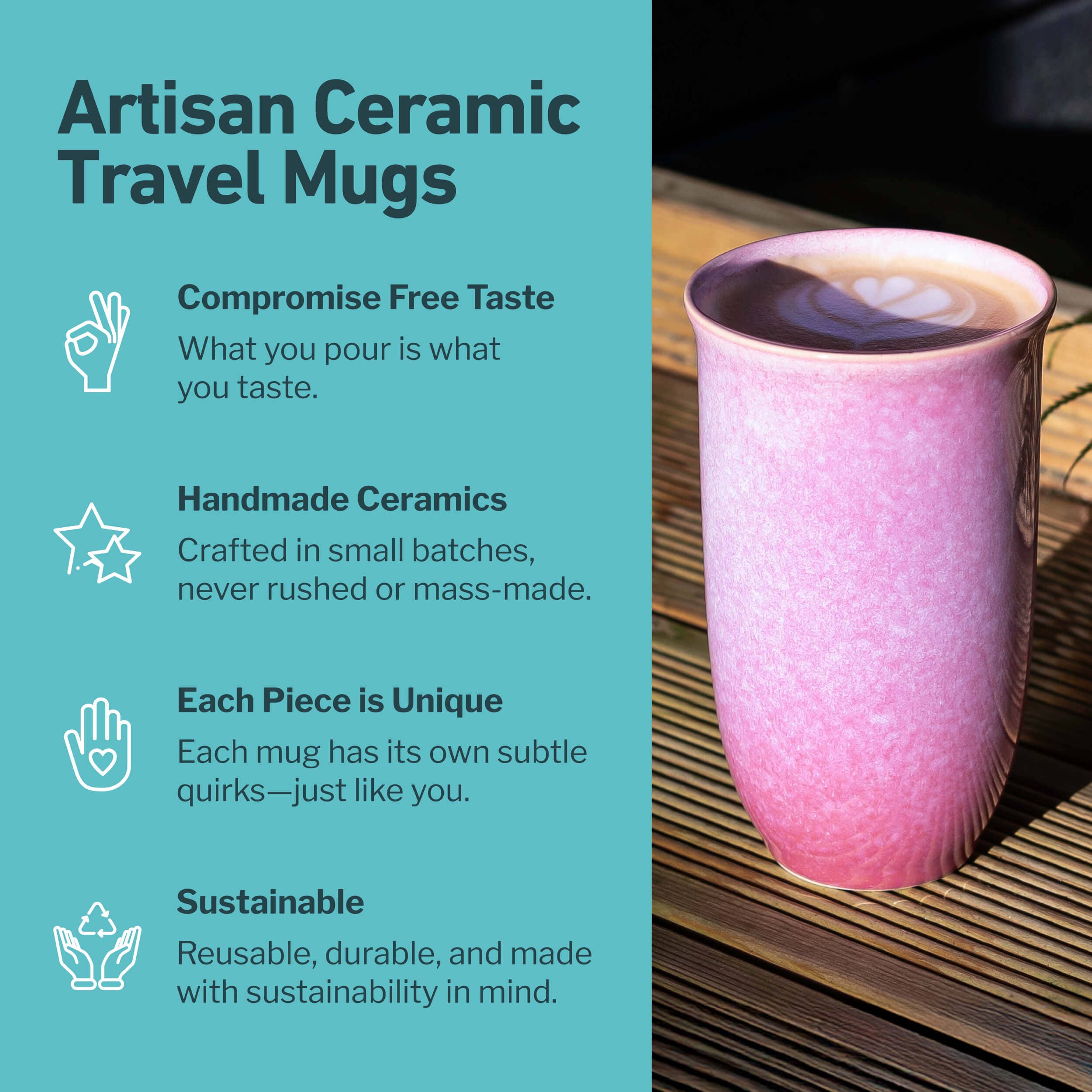 Astral Bloom Ceramic Travel Mug – 16oz Reusable Cup