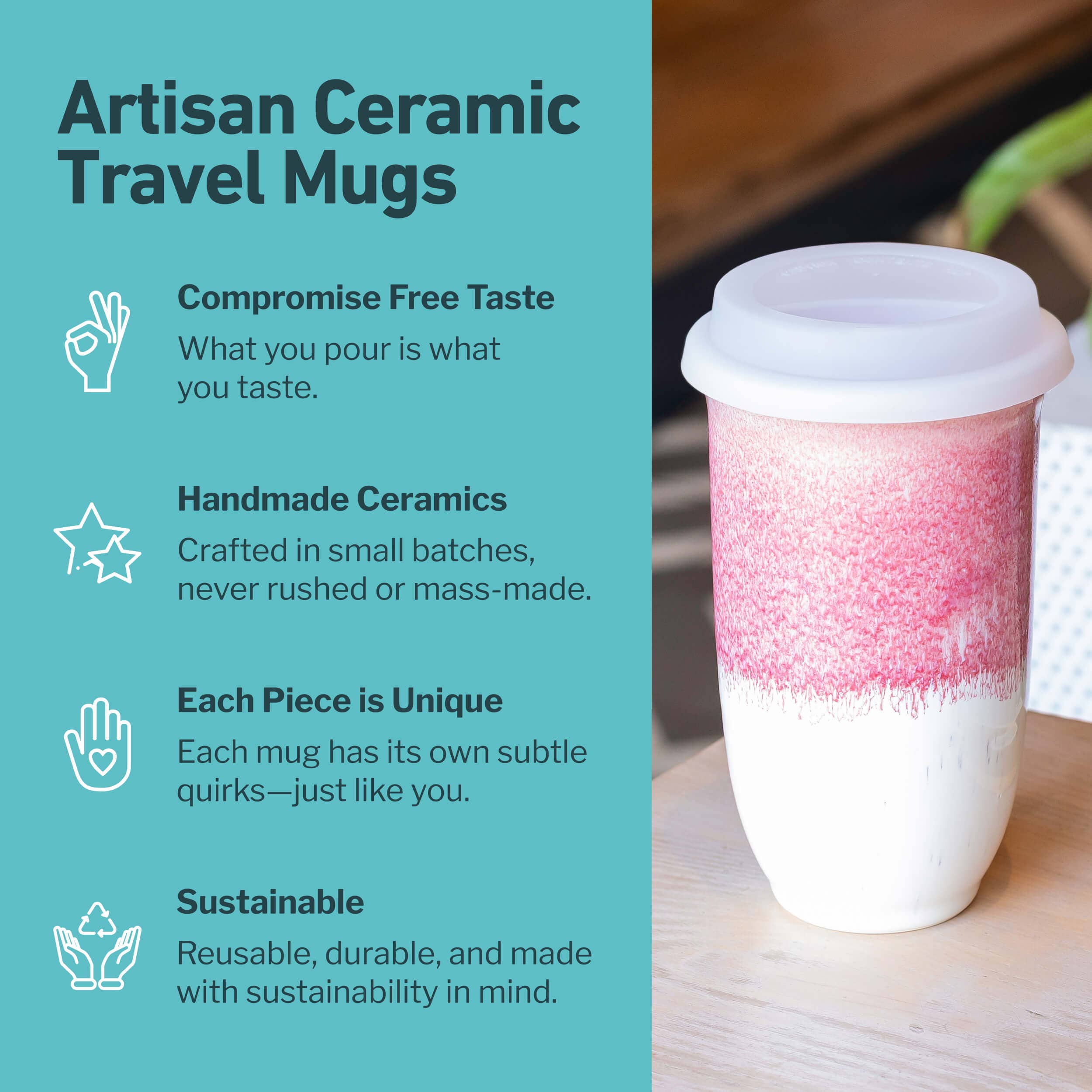 Coral Pink 16oz Ceramic Mug