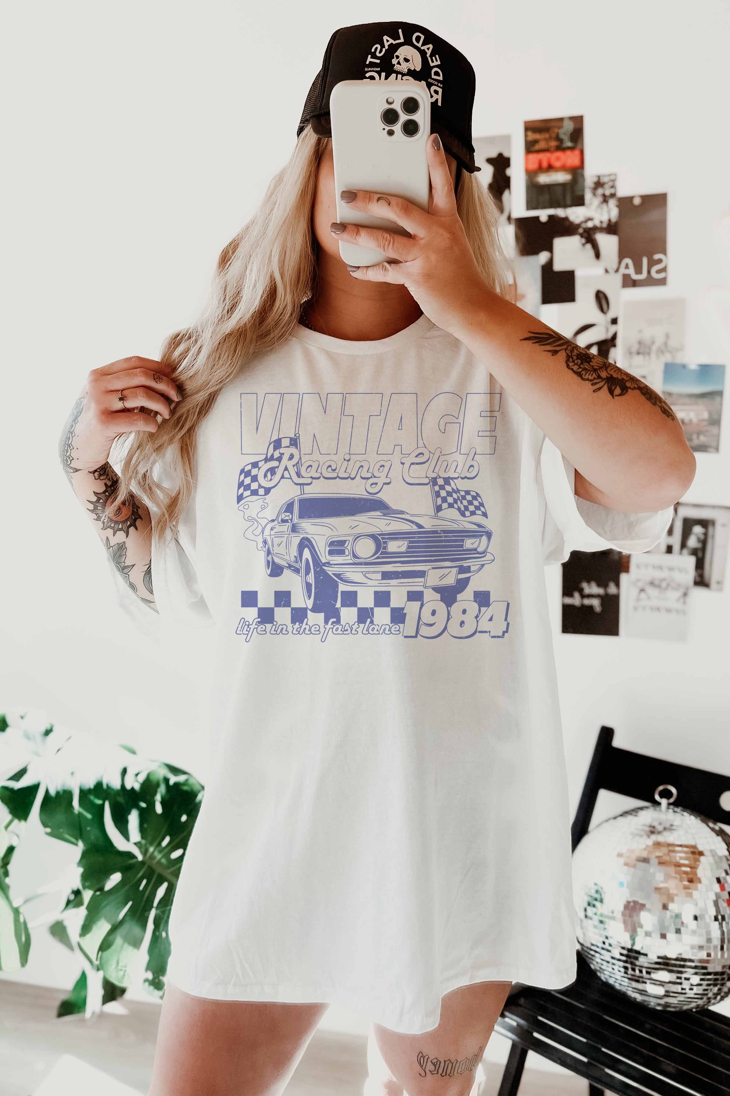 VINTAGE RACING CLUB OVERSIZED GRAPHIC TEE