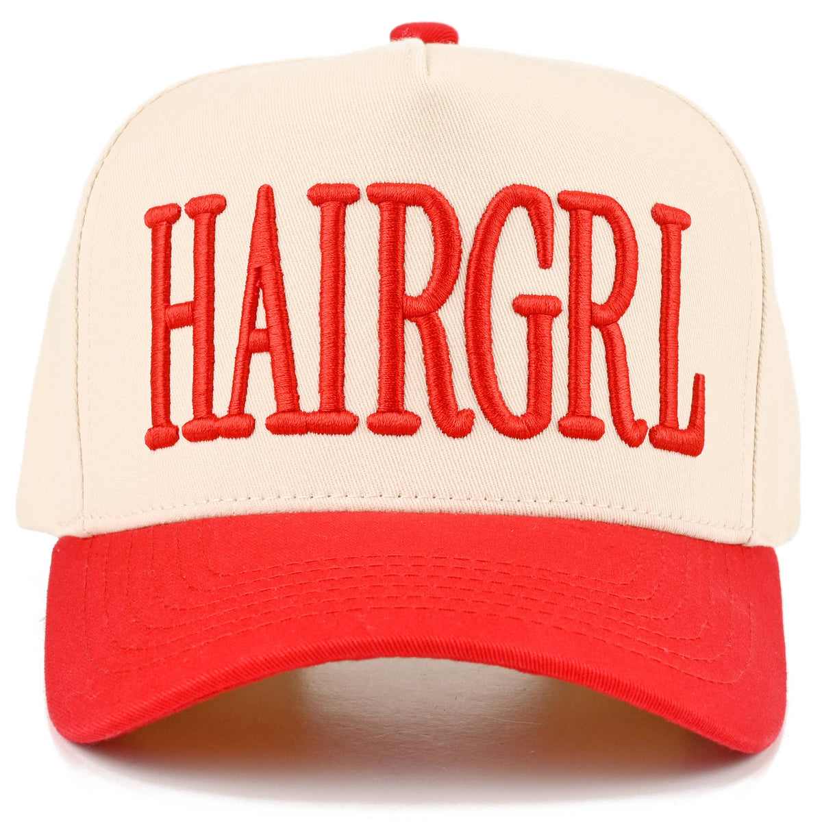 C.C HAIRGRL Letter Embroidered Two Tone Trucker Hat