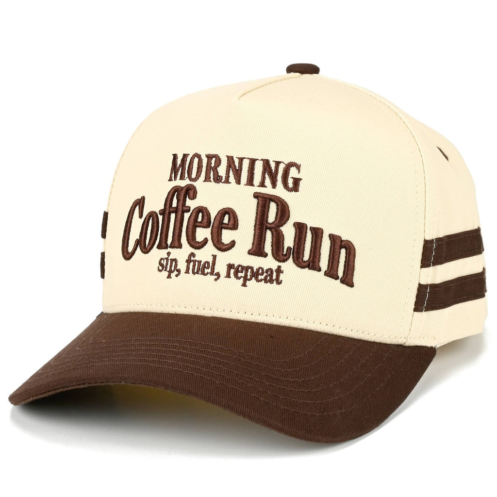 C.C MORNING COFFEE RUN Letter Two Tone Trucker Hat