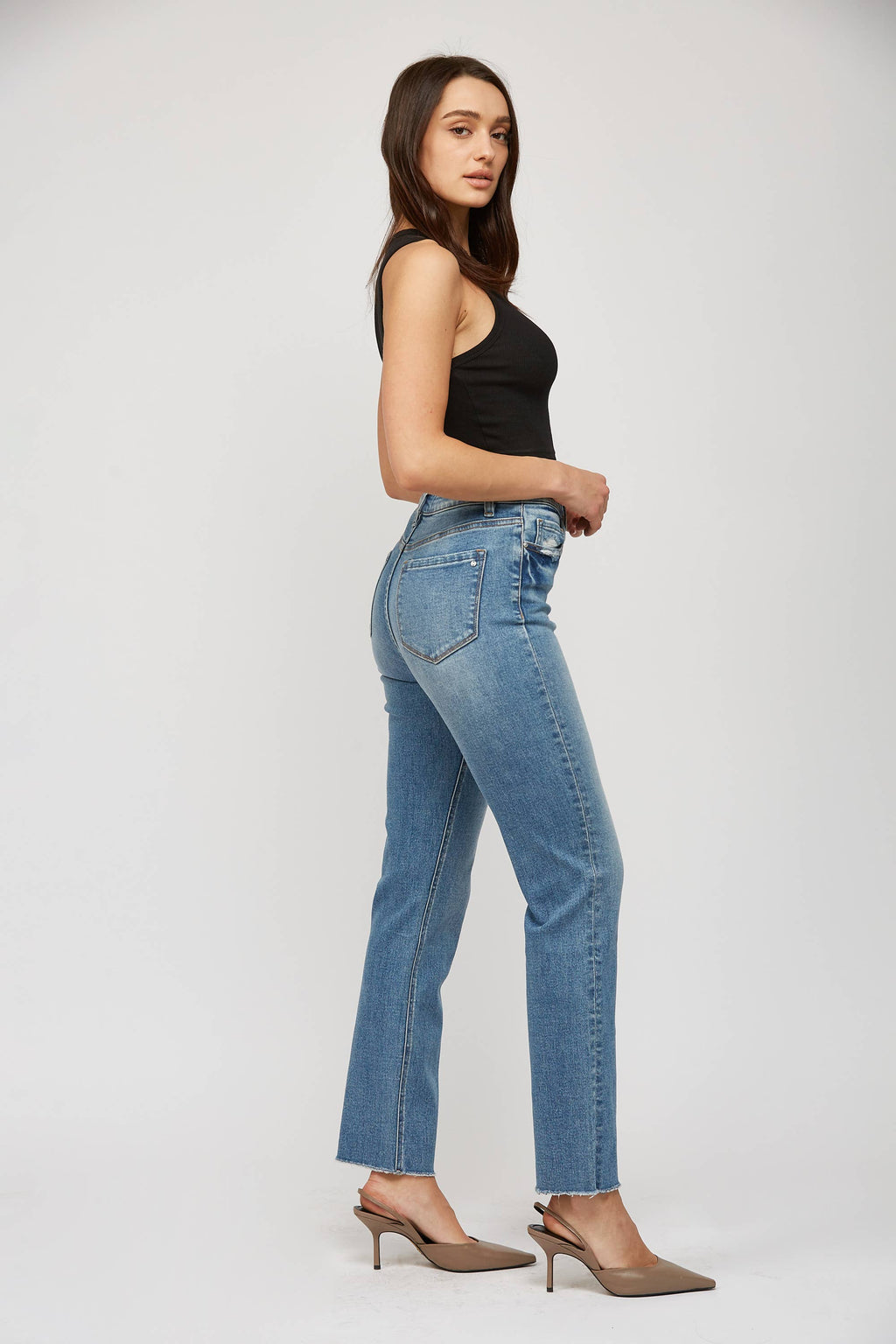 Mica Super High Rise Straight Legged Jeans