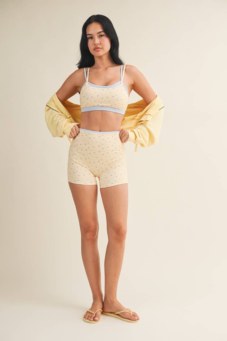 Floral Print Double Layered Sports Bra
