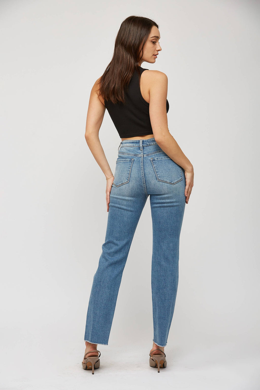 Mica Super High Rise Straight Legged Jeans