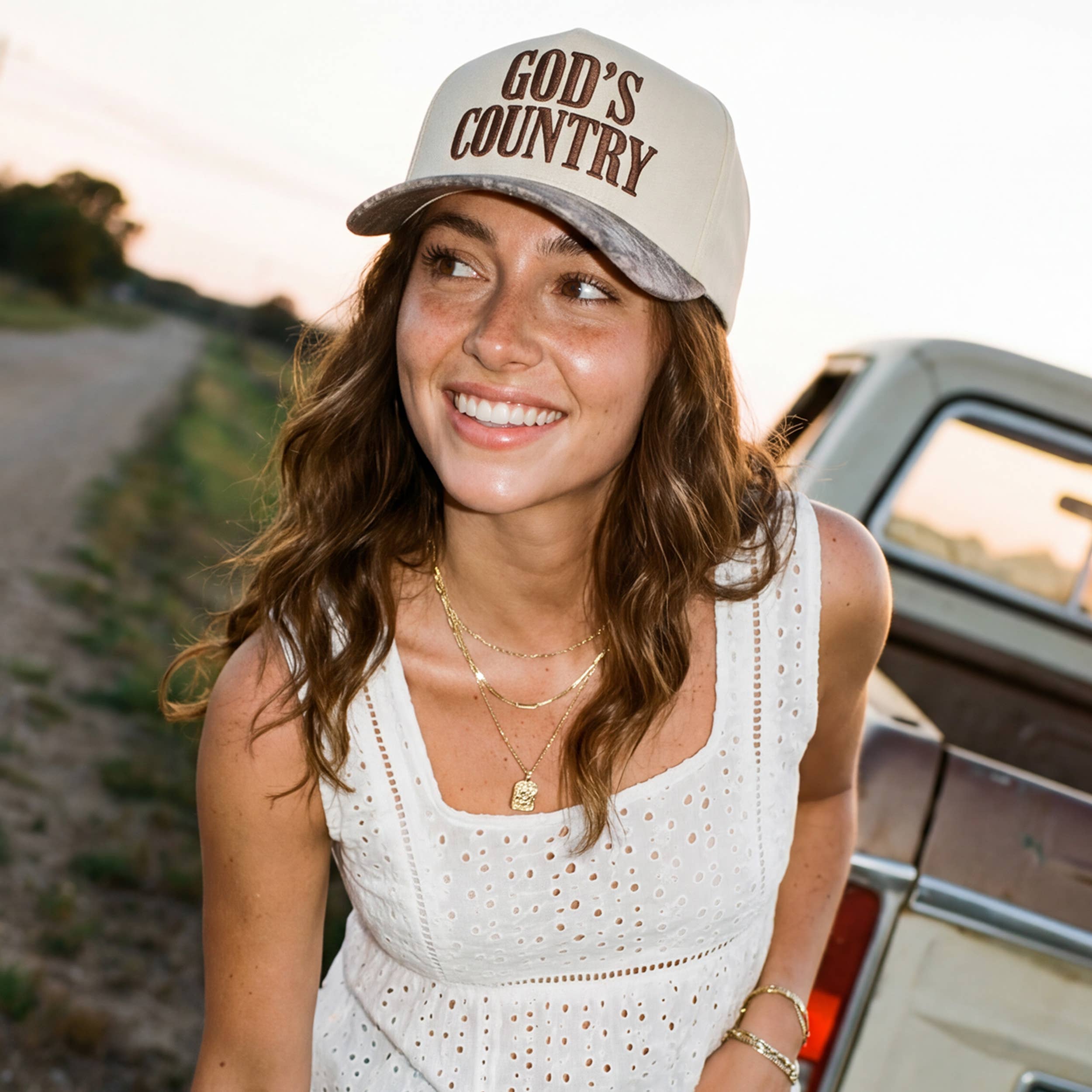 GOD'S COUNTRY on Two Tone Trucker Hat