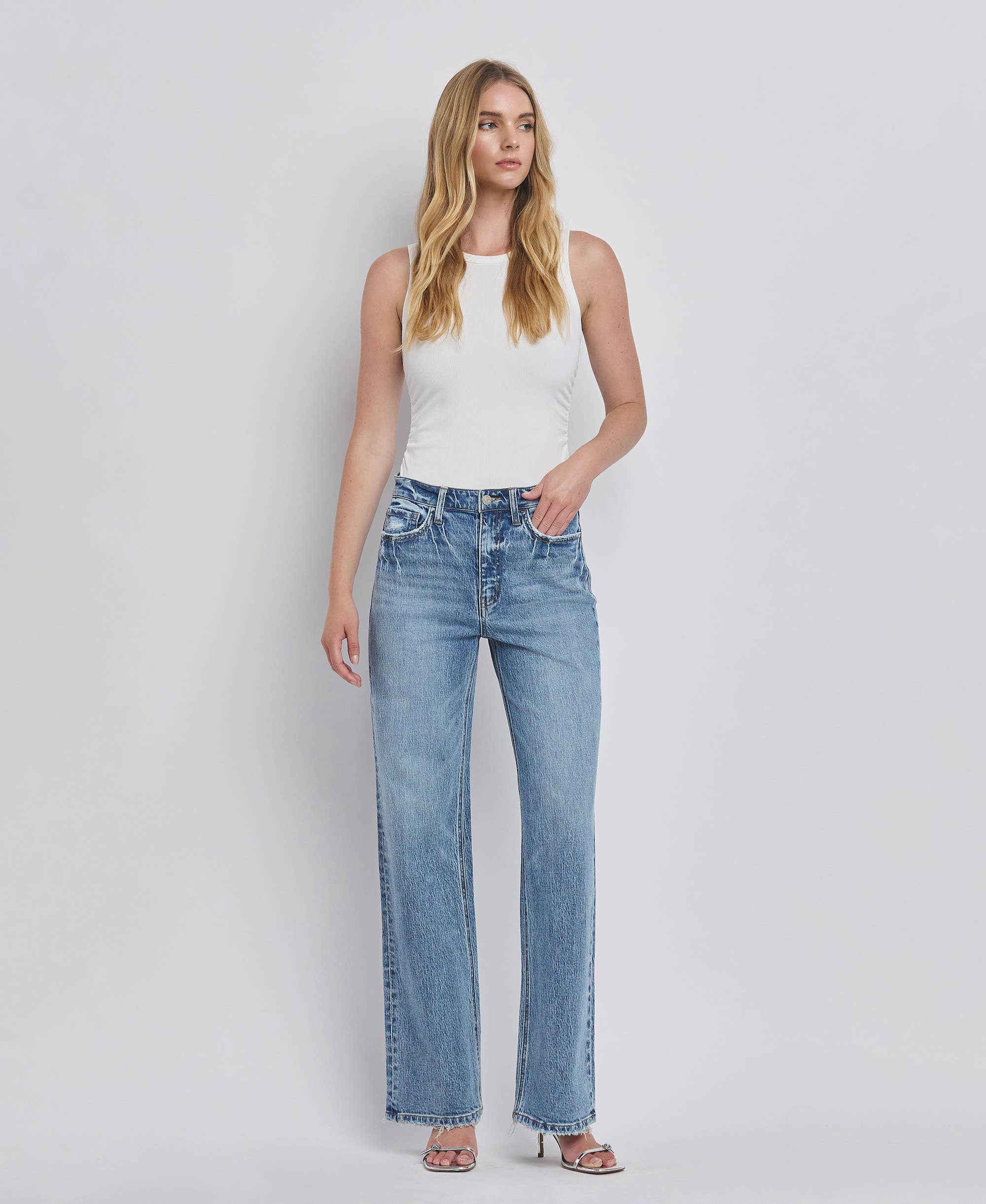 90'S Super High Rise Wide Jean