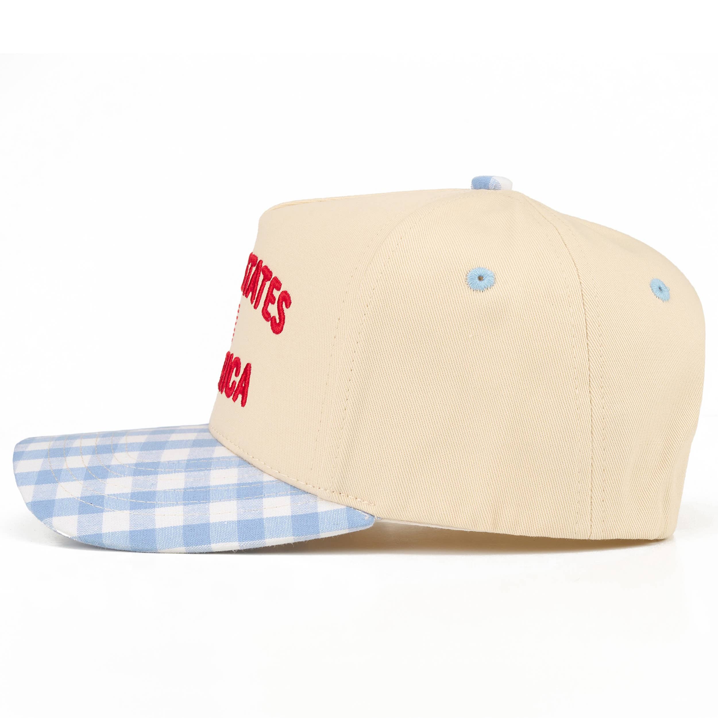 C.C Gingham UNITED STATES OF AMERICA on Two Tone Trucker Hat