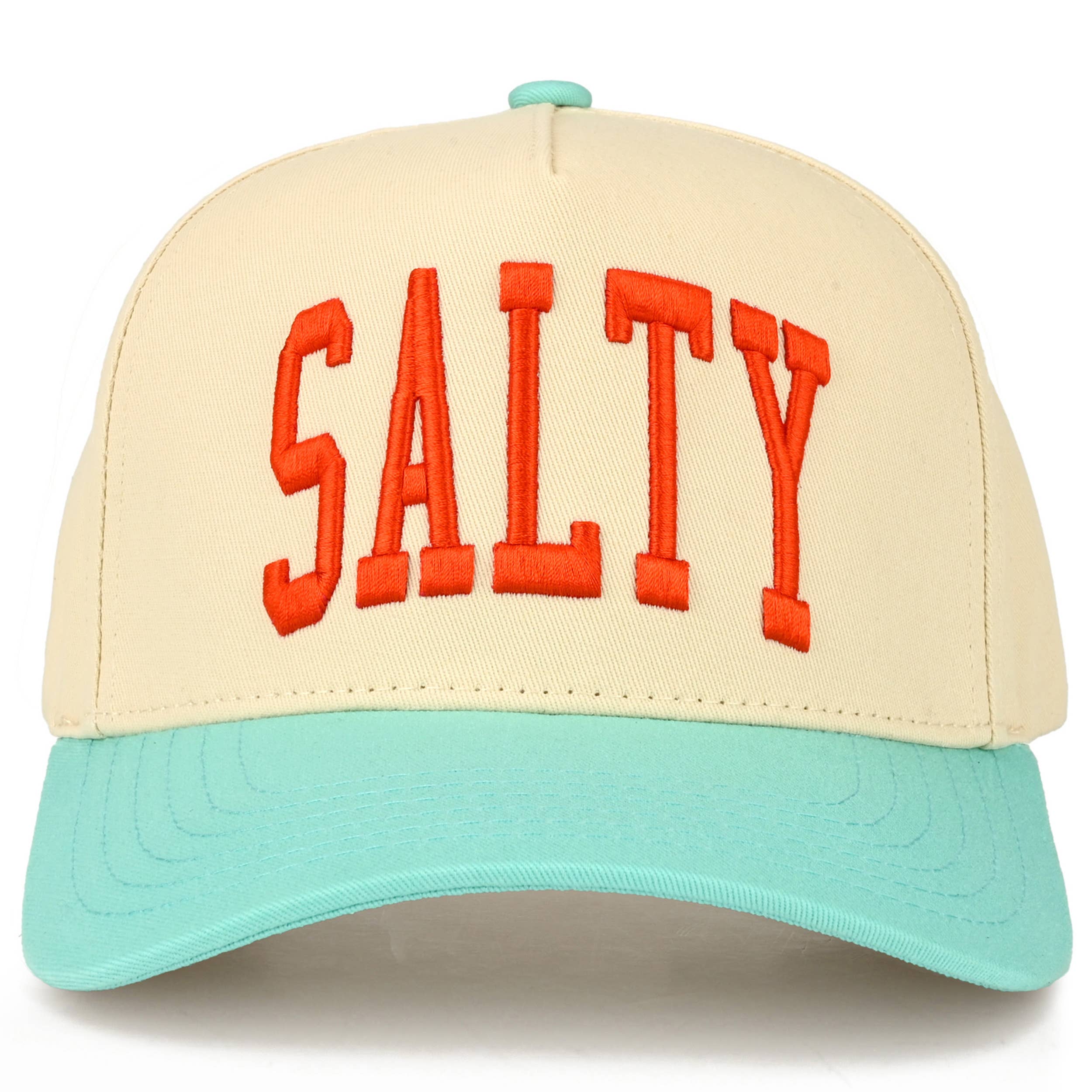 C.C SALTY Letter Embroidered Two Tone Trucker Hat