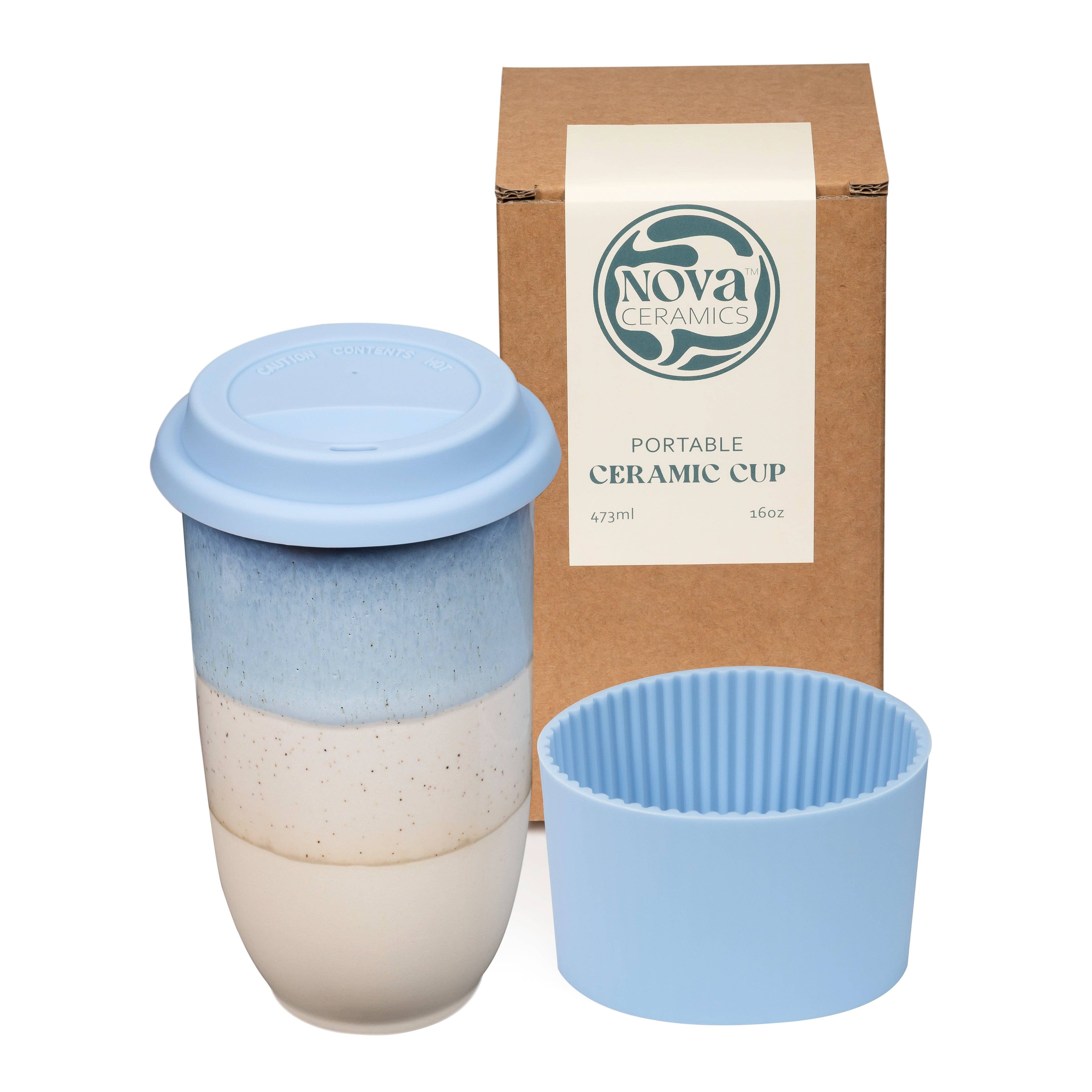 Cove Ceramic Travel Cup 16oz | Reusable Coffee Tumbler