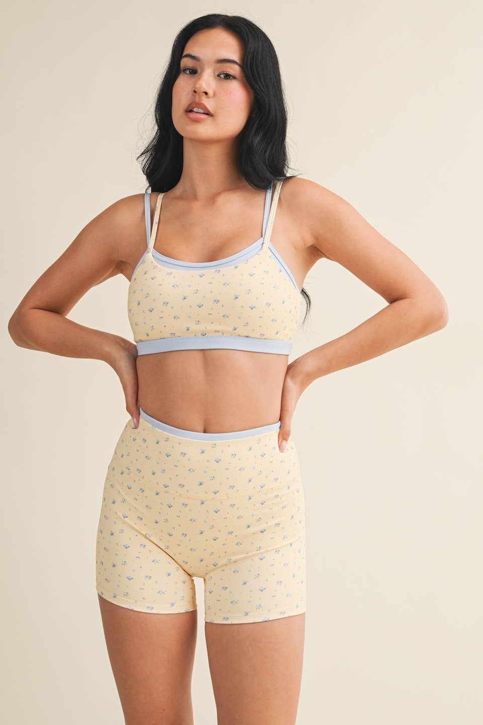 Floral Print Double Layered Sports Bra