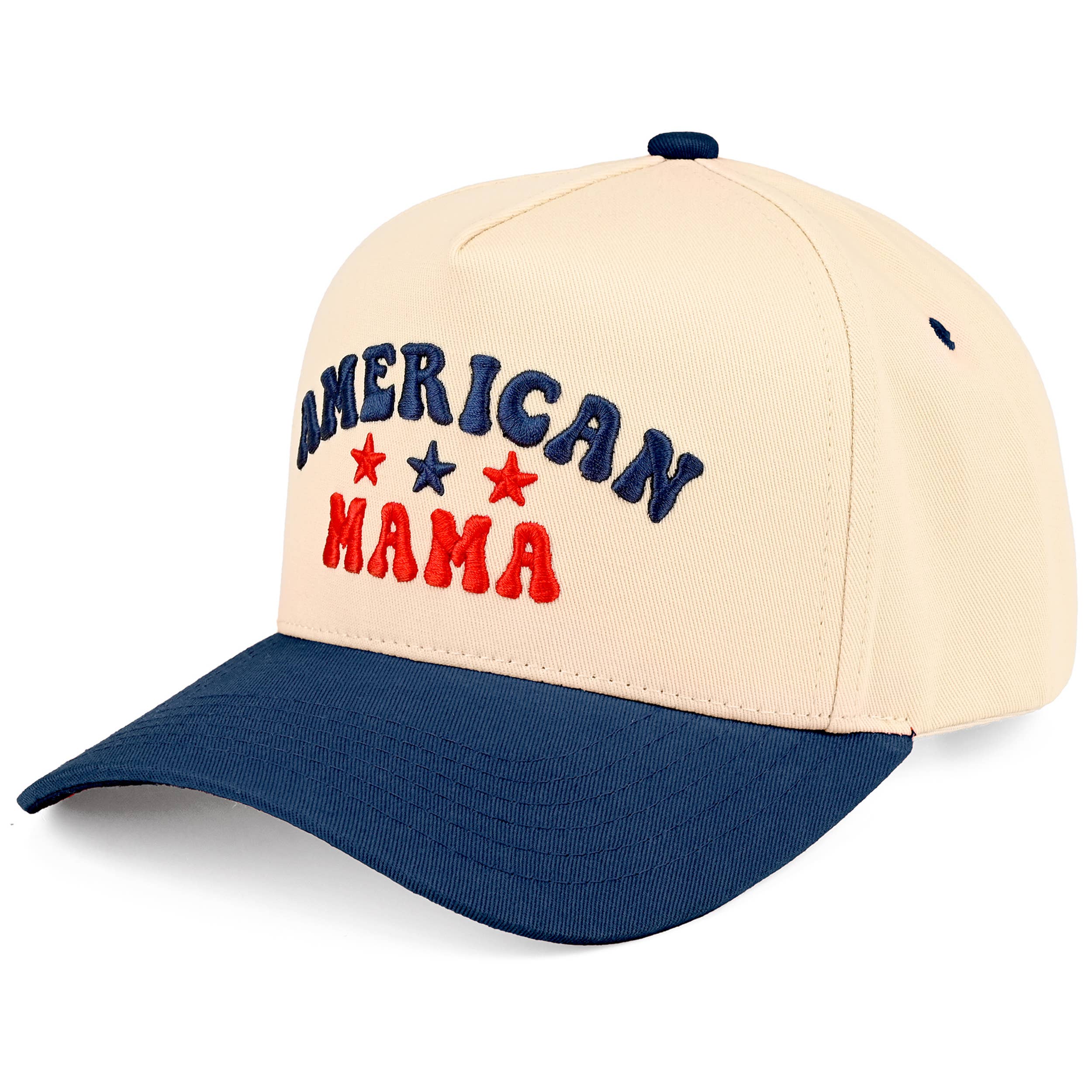 C.C AMERICAN MAMA Letter on Two Tone Trucker Hat