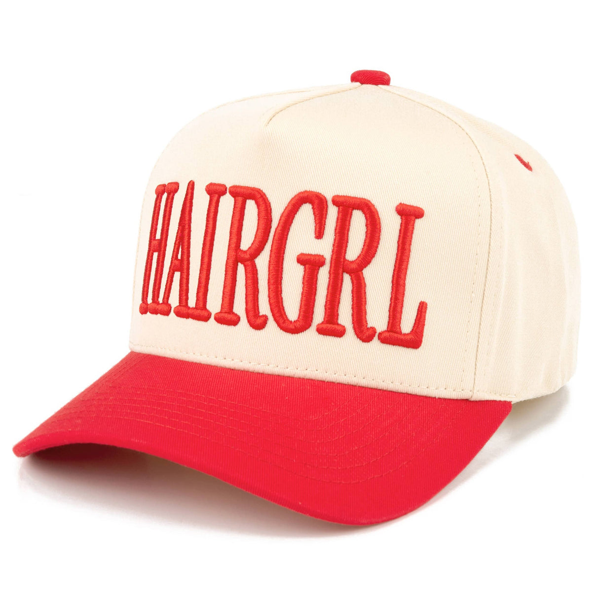 C.C HAIRGRL Letter Embroidered Two Tone Trucker Hat