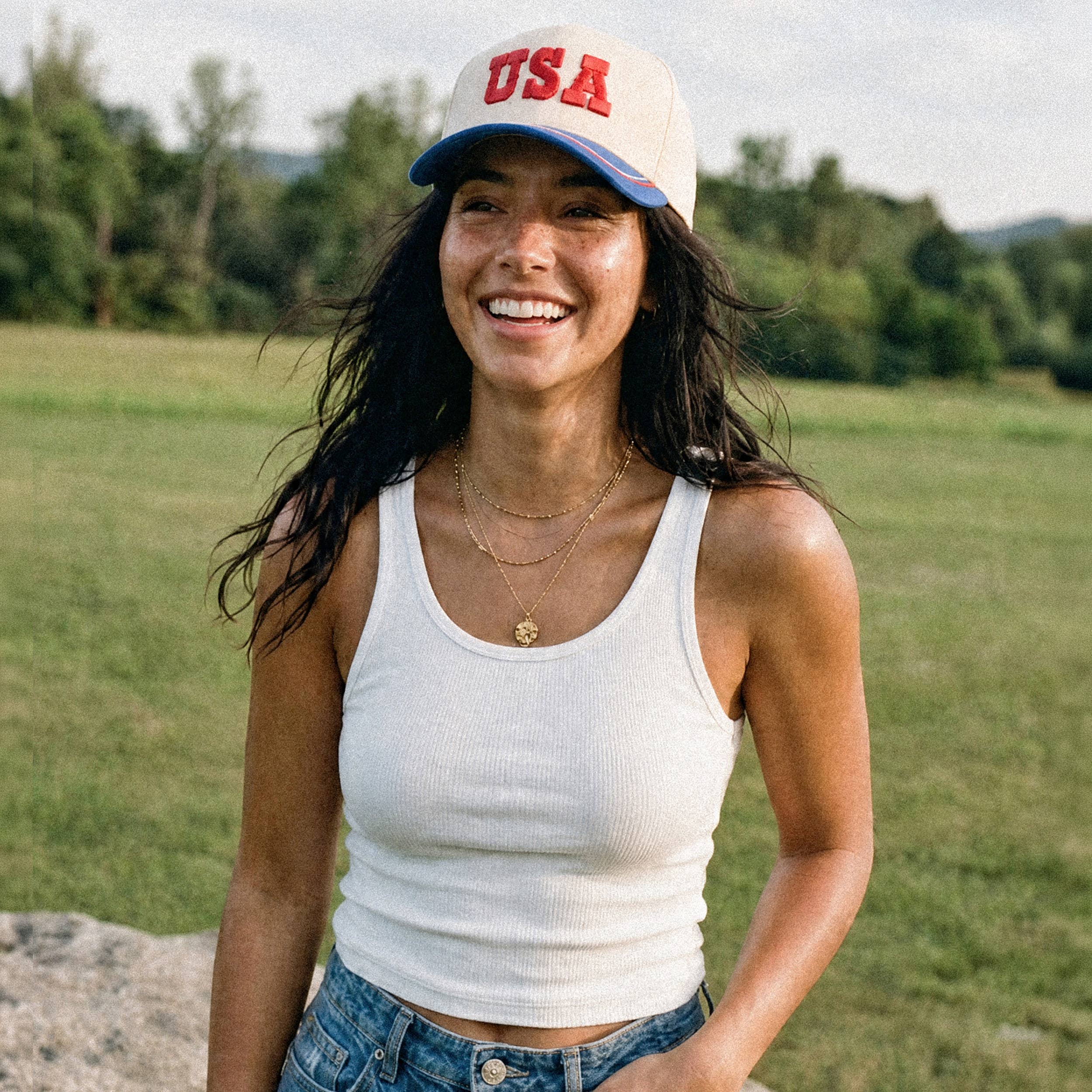 C.C USA Letter on Two Tone Trucker Hat