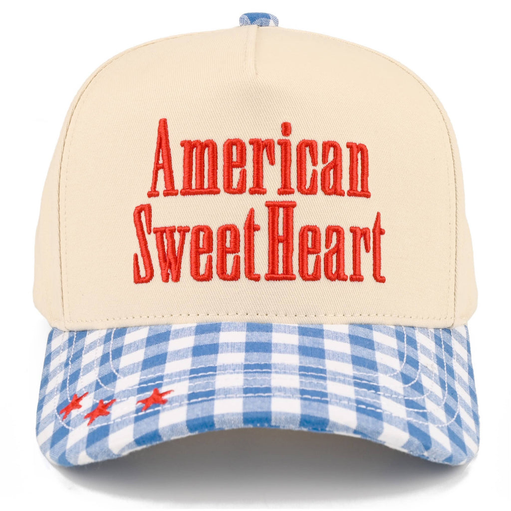 C.C AMERICAN SWEETHEART Letter on Two Tone Trucker Hat