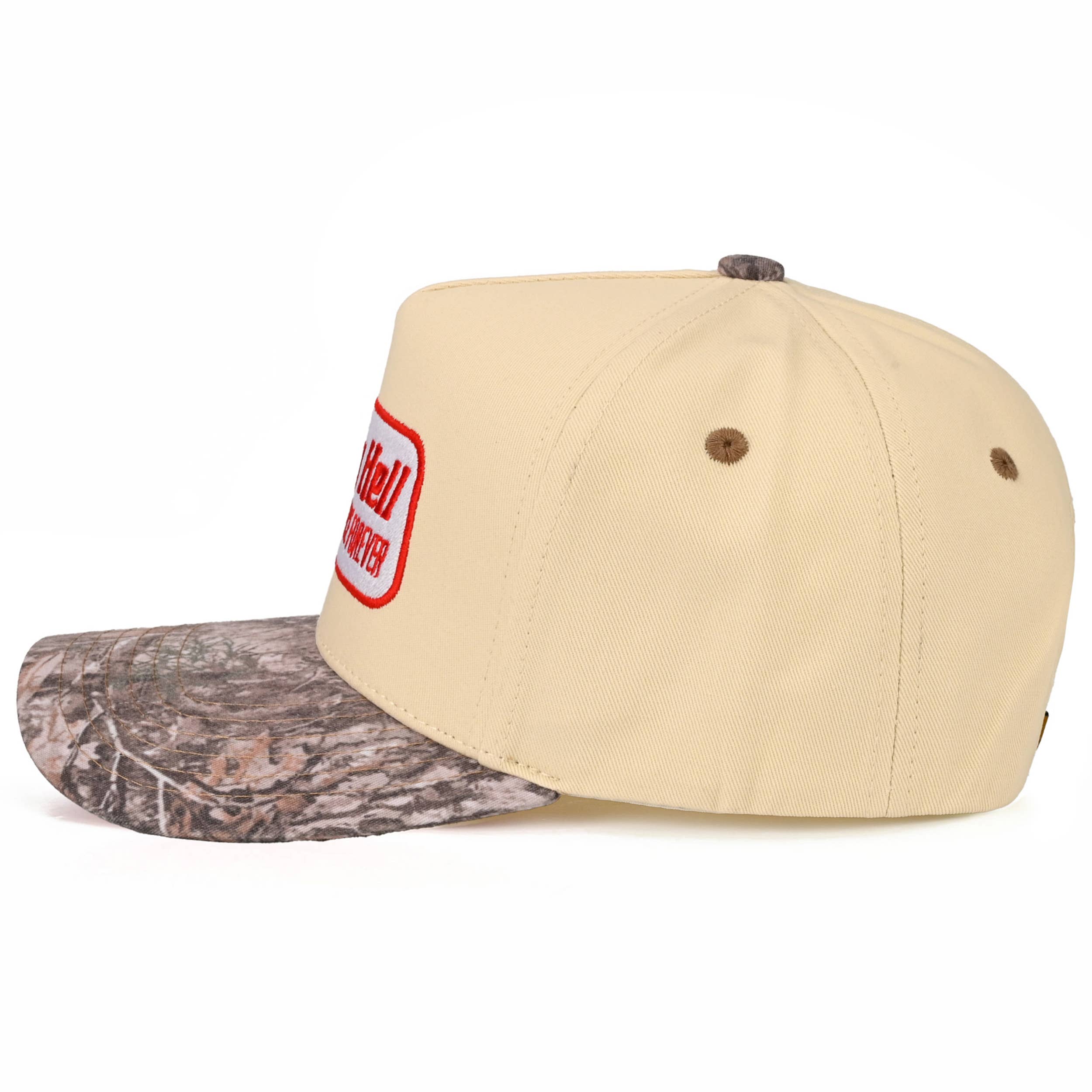 RAISING HELL Letter on Two Tone Trucker Hat