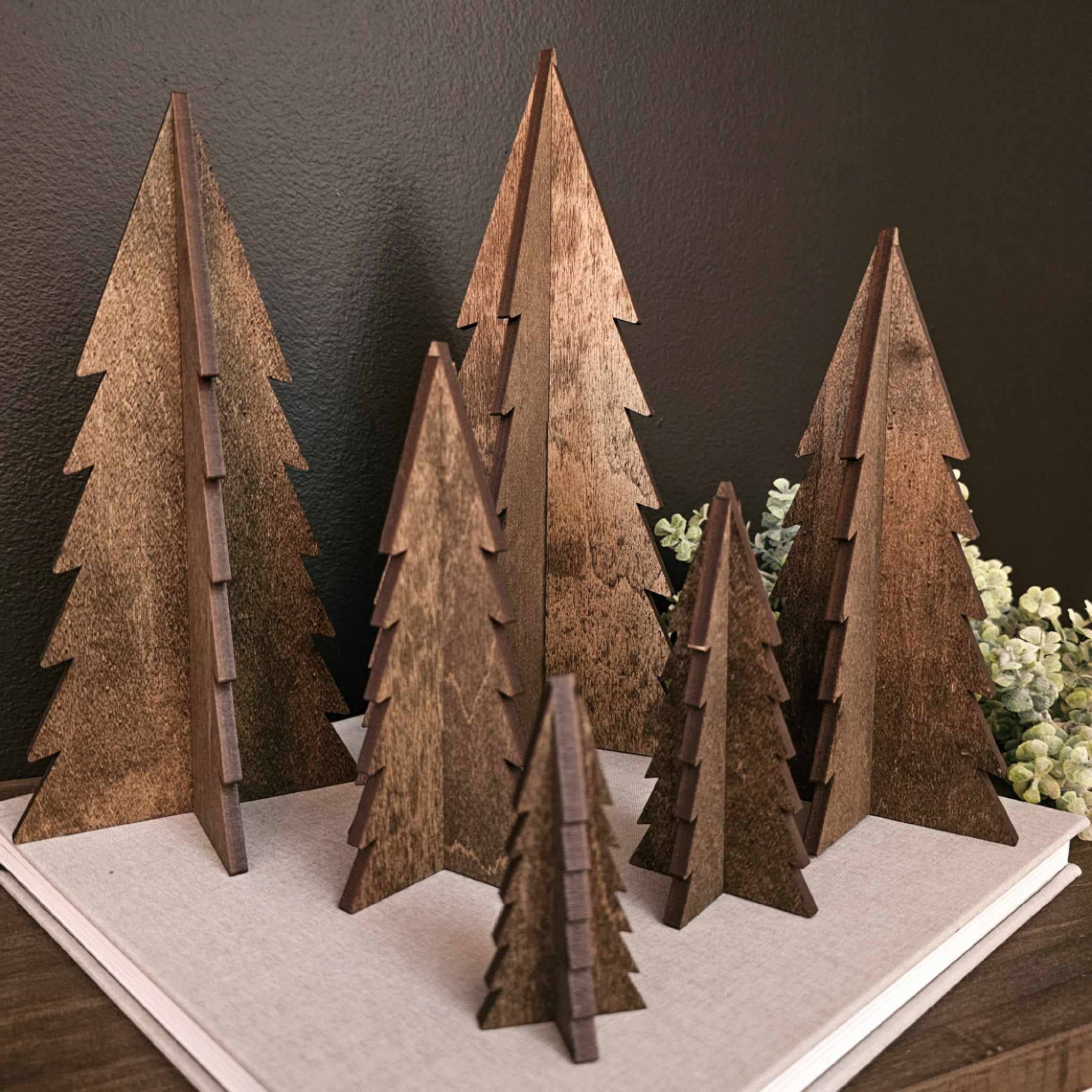 Wood 3D Stained Trees
