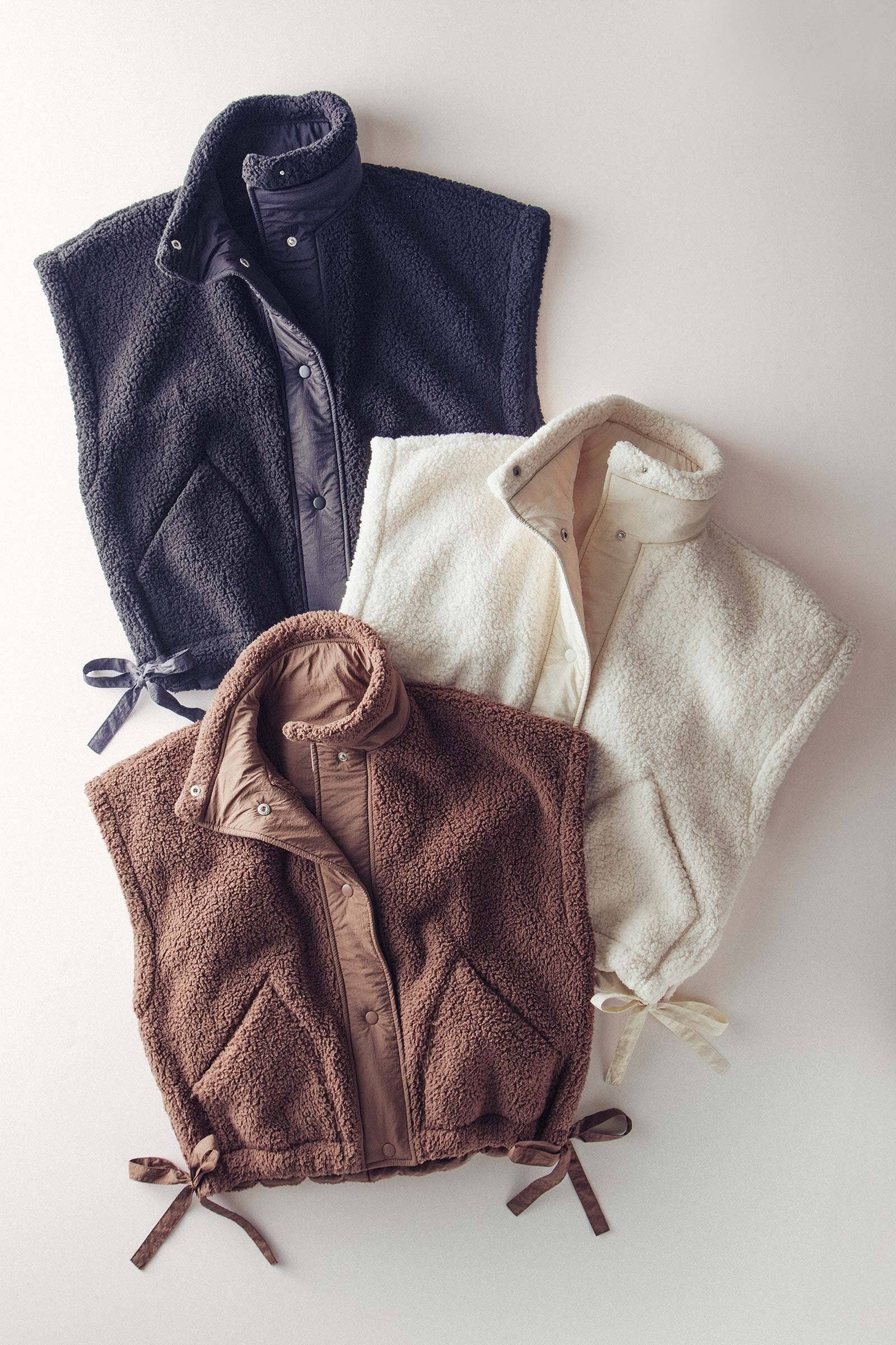 Quilted Collar Sherpa Vest