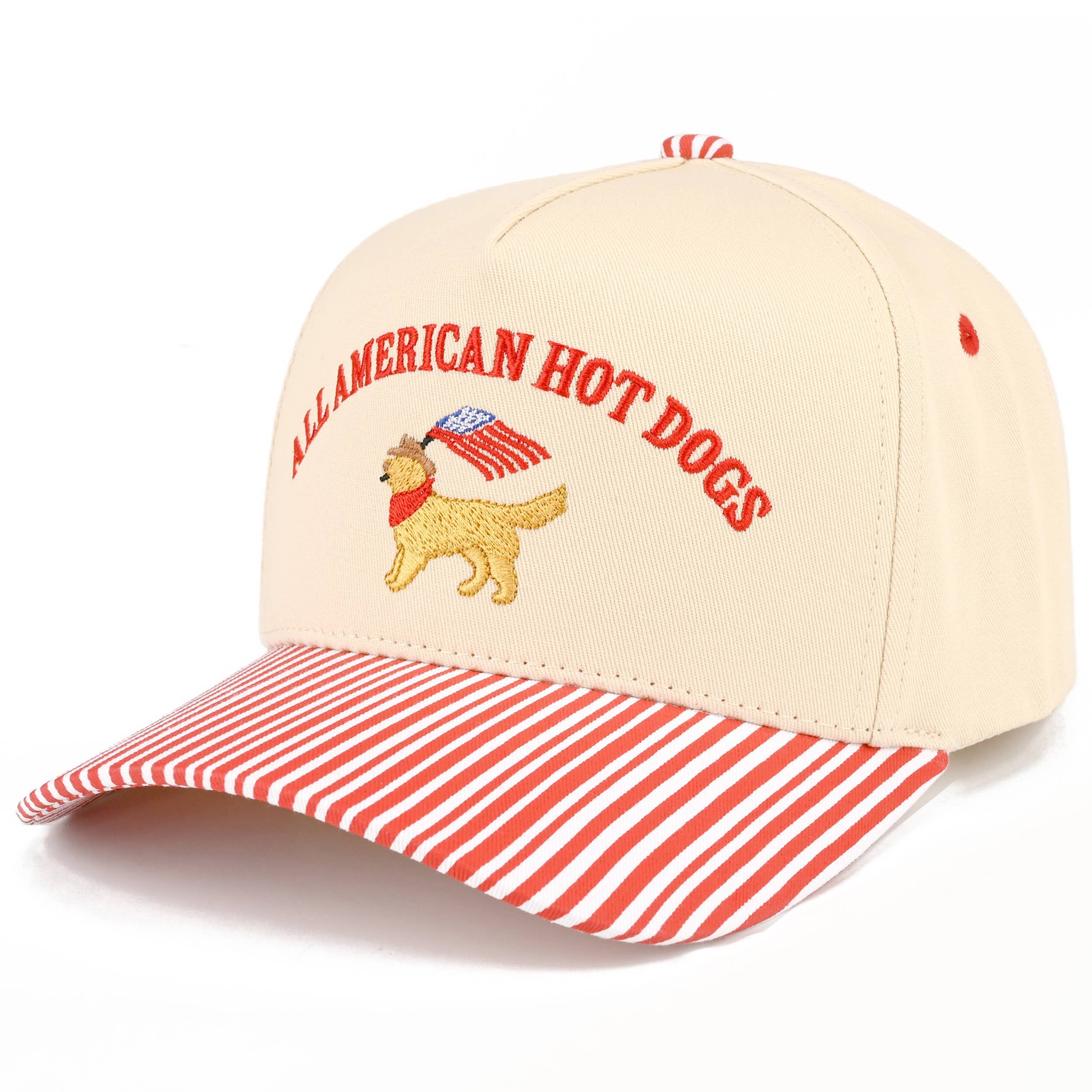 C.C ALL AMERICAN HOT DOGS Letter on Two Tone Trucker Hat