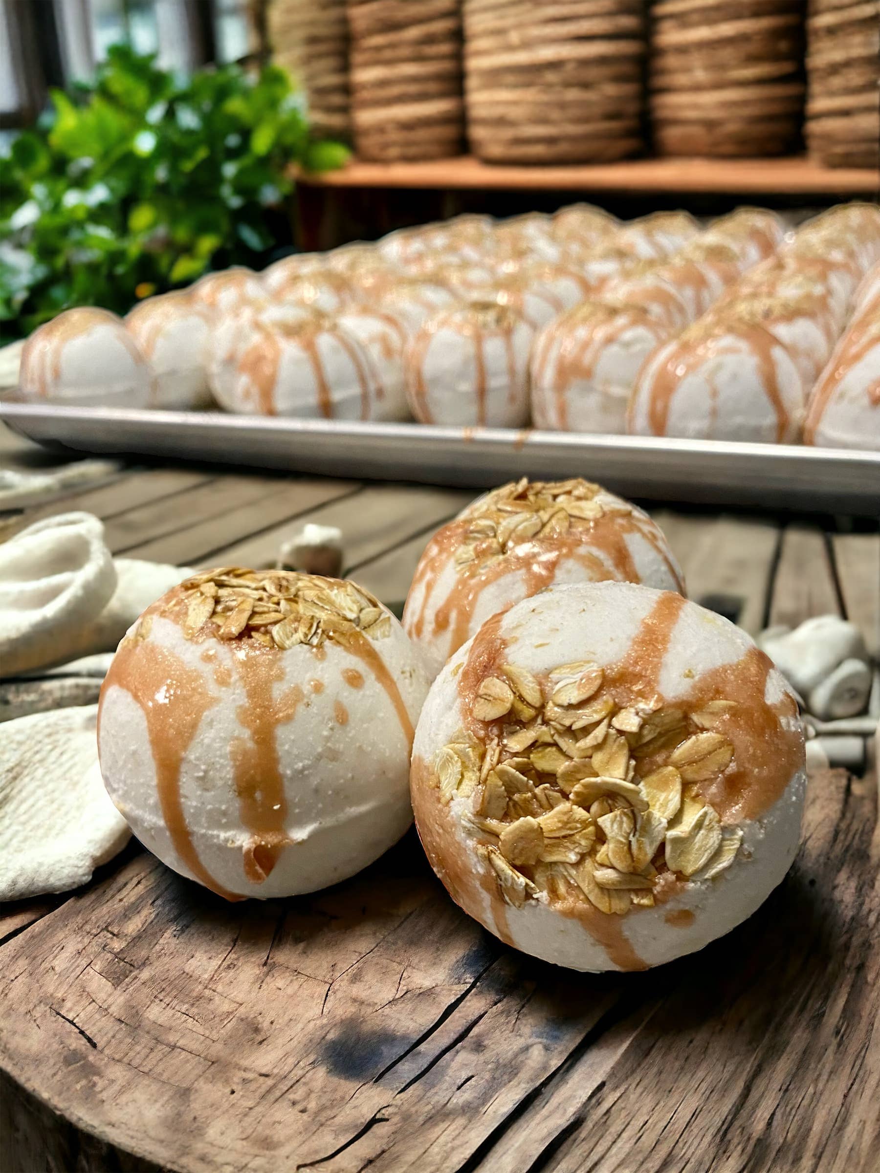 Oatmeal and Milk Bath Bomb - All natural, soothing bath bomb