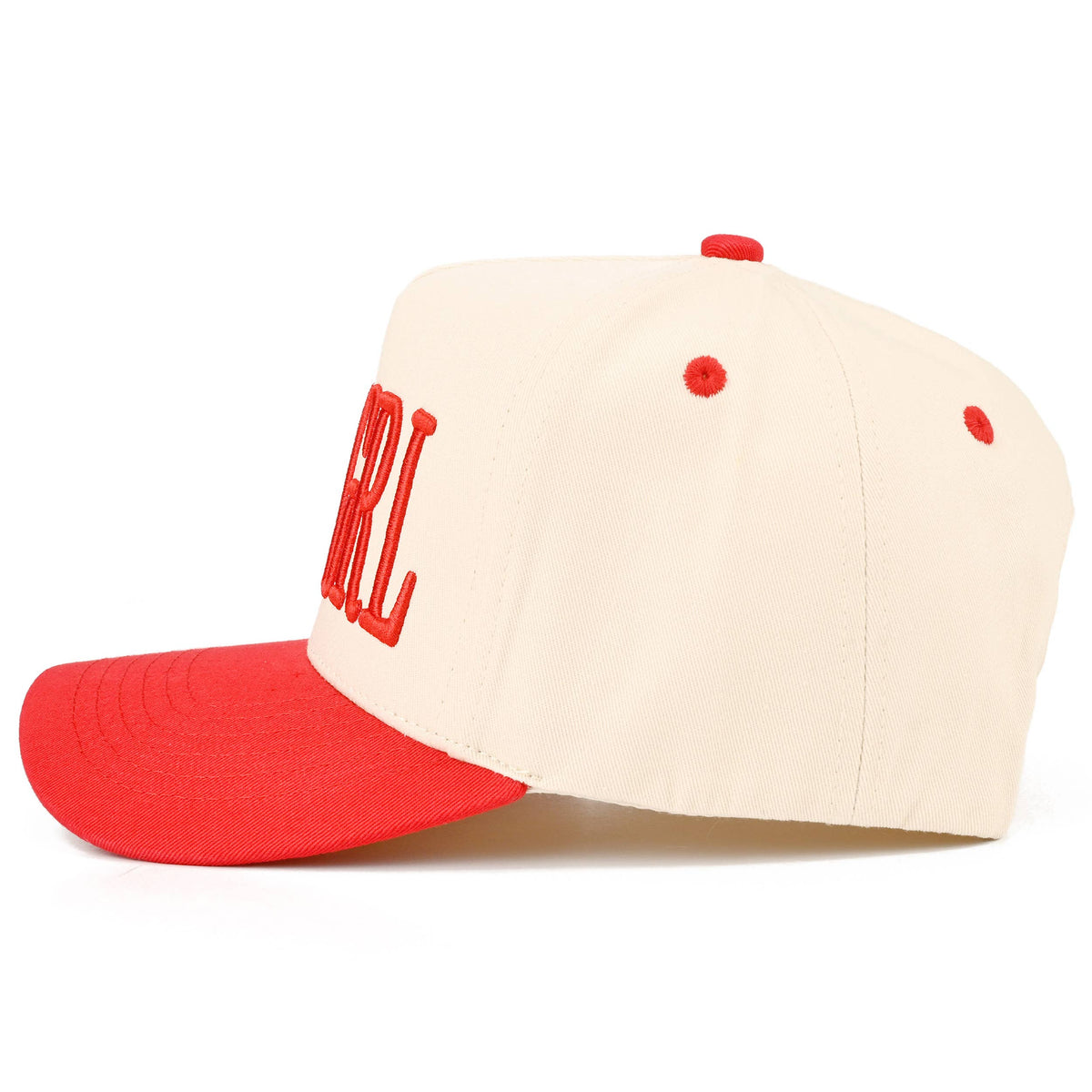 C.C HAIRGRL Letter Embroidered Two Tone Trucker Hat