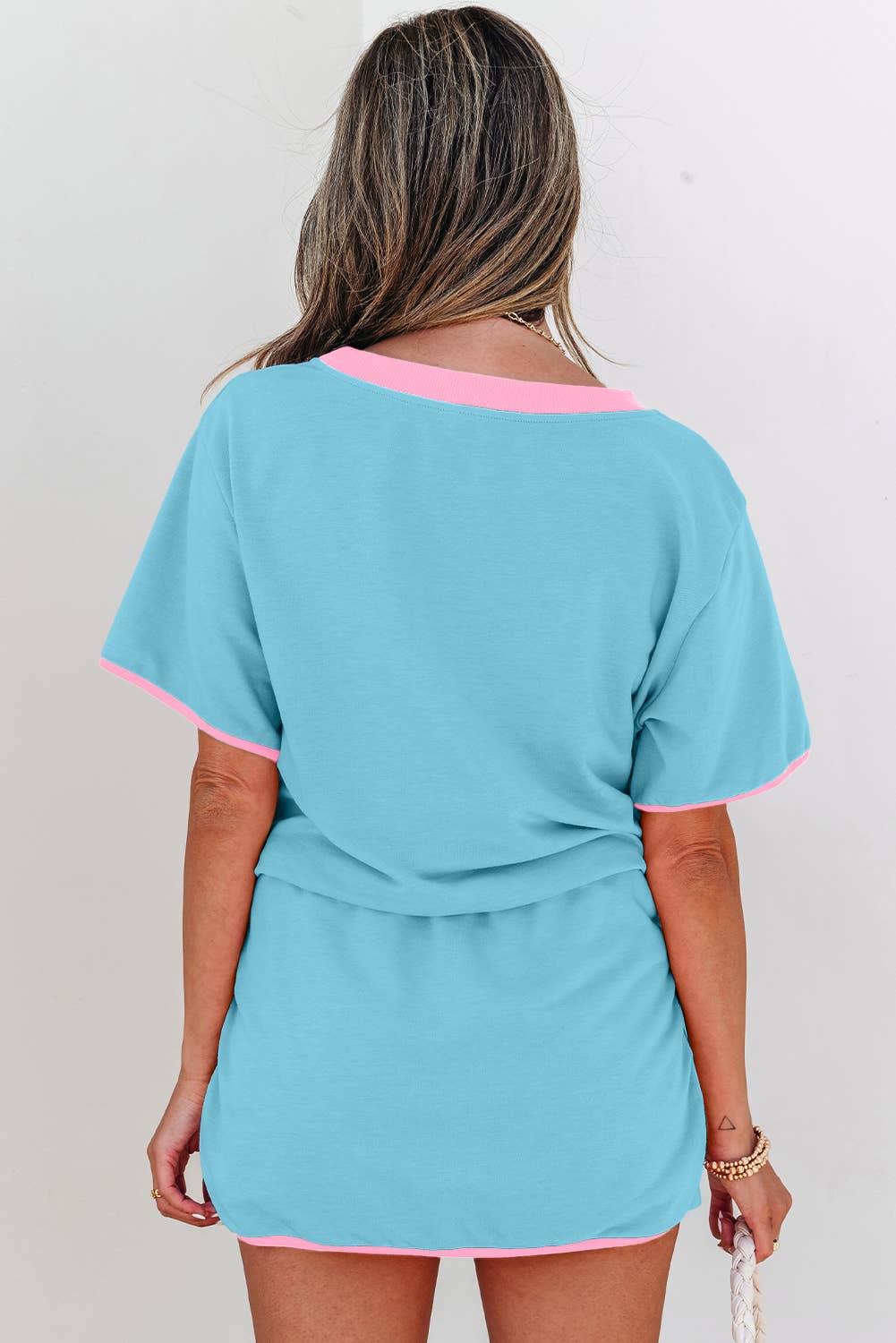 Colorblock Drop Shoulder T Shirt & Skort Set | S-XL & 1X-4X