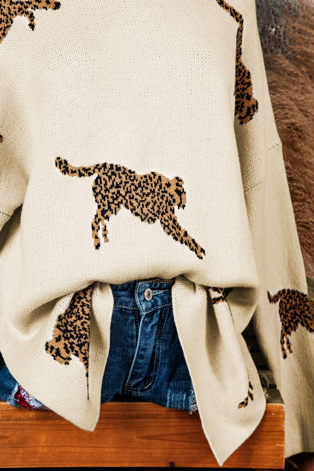 Western Cheetah Print Sweater