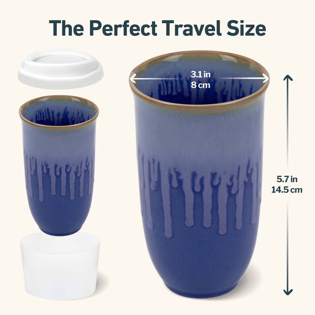 Neptune Ceramic Travel Mug – 16oz with Lid & Sleeve