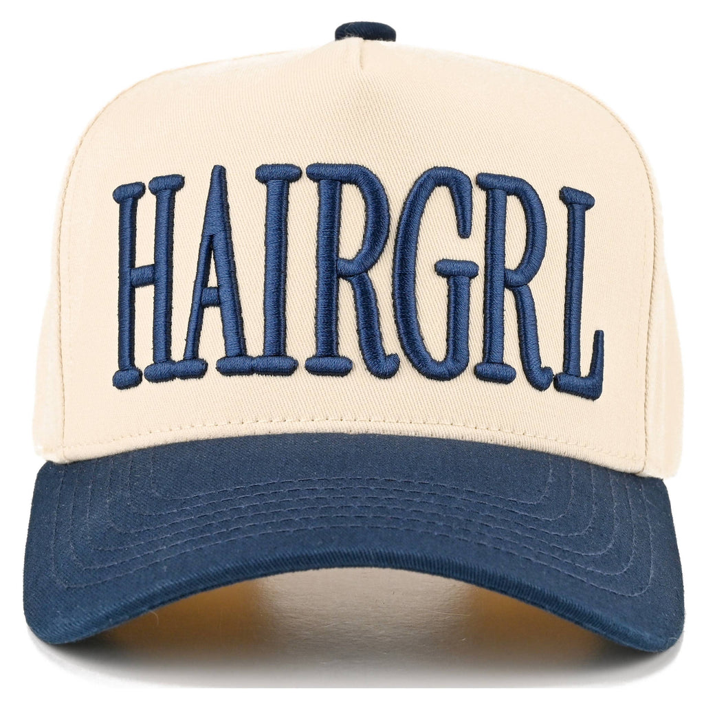 C.C HAIRGRL Letter Embroidered Two Tone Trucker Hat