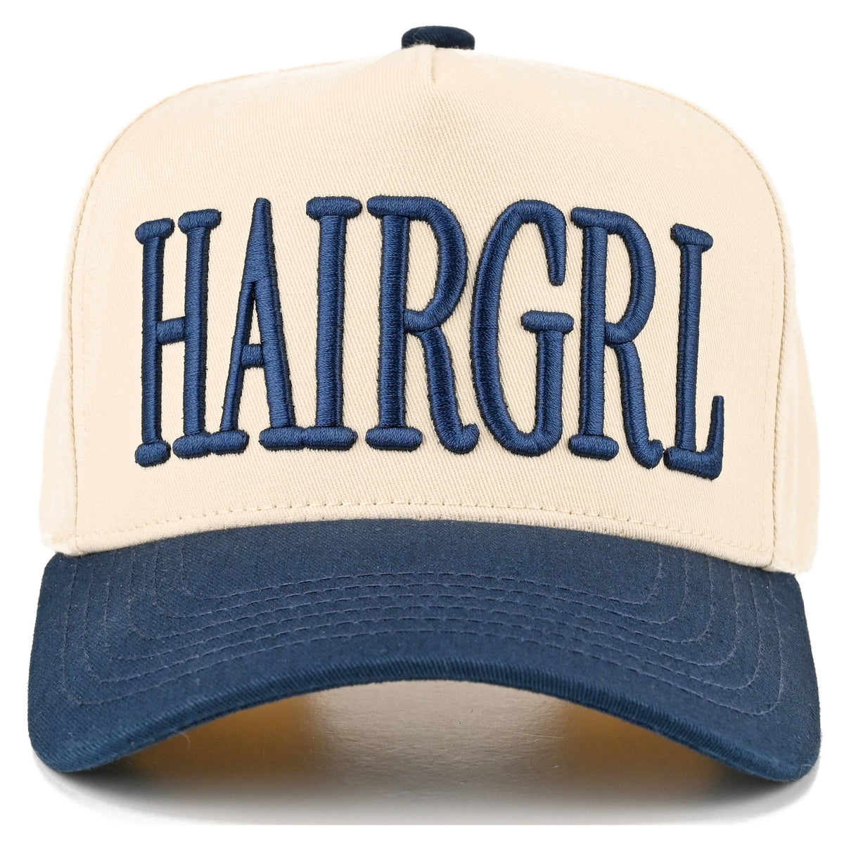 C.C HAIRGRL Letter Embroidered Two Tone Trucker Hat