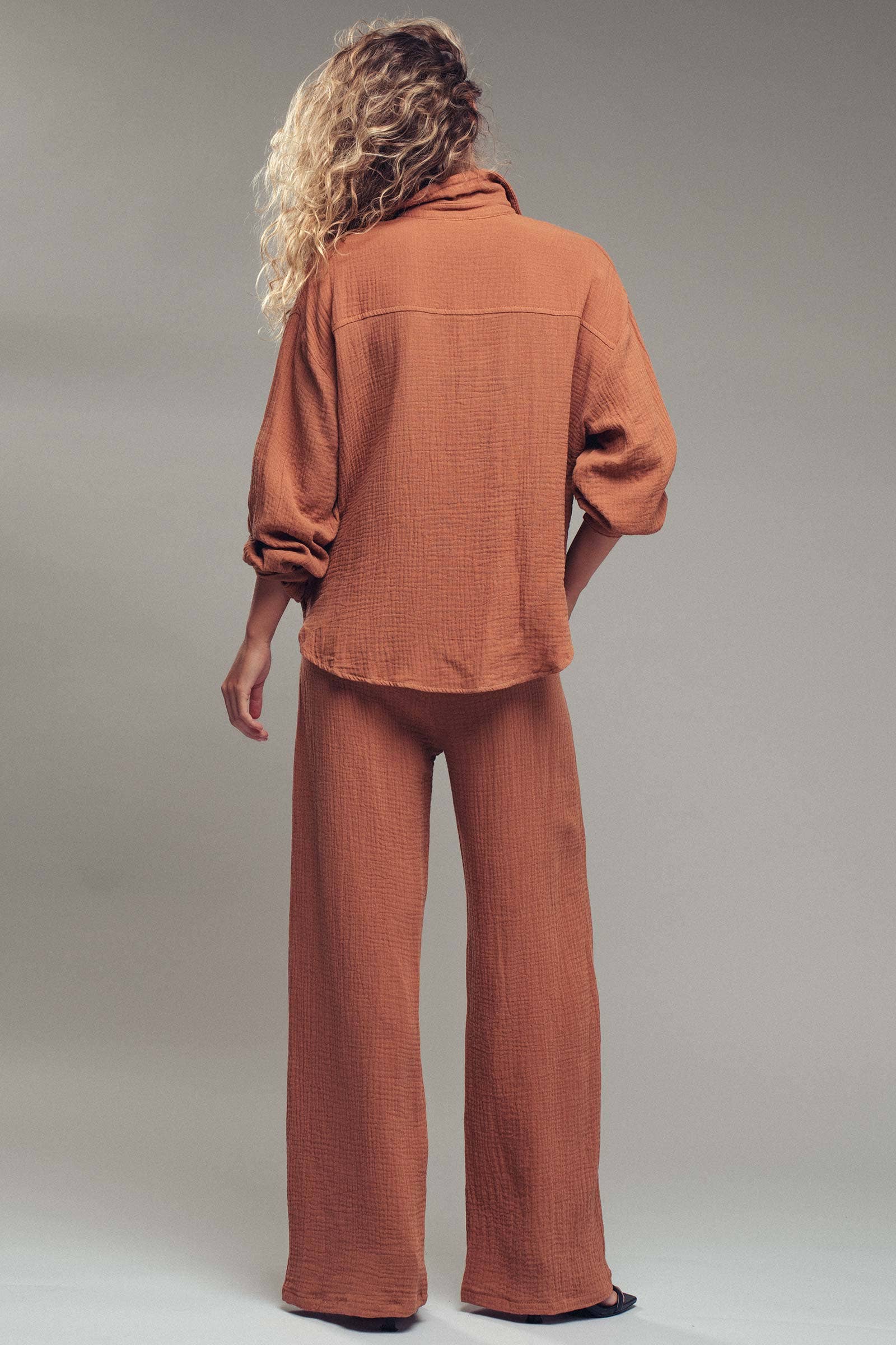 Textured Cotton Gauze Lounge Set