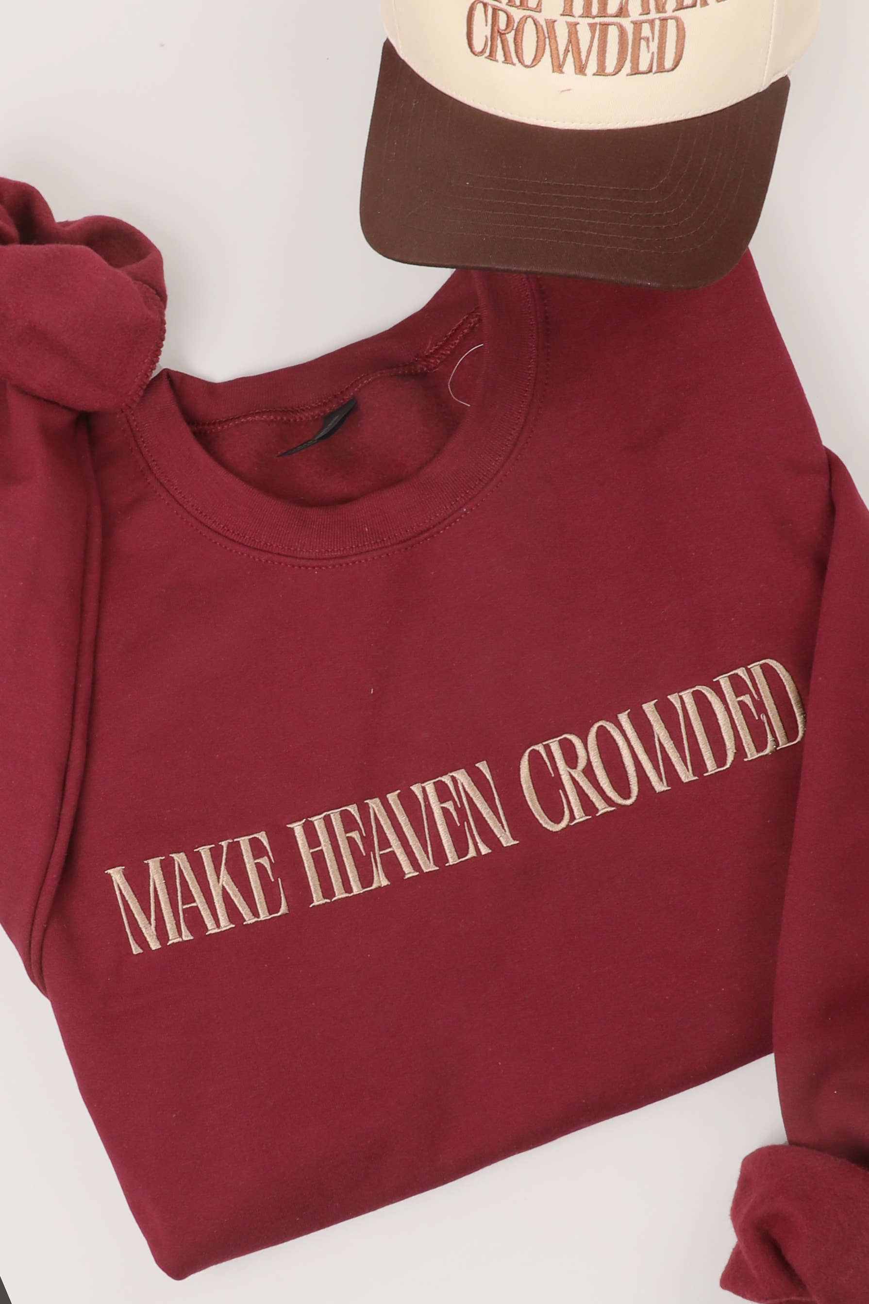 MAKE HEAVEN CROWDED Embroidered Sweatshirt
