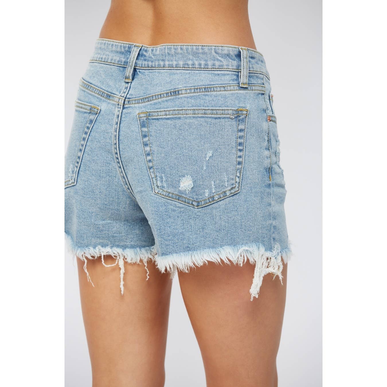 High Rise Dark Wash Mica Shorts